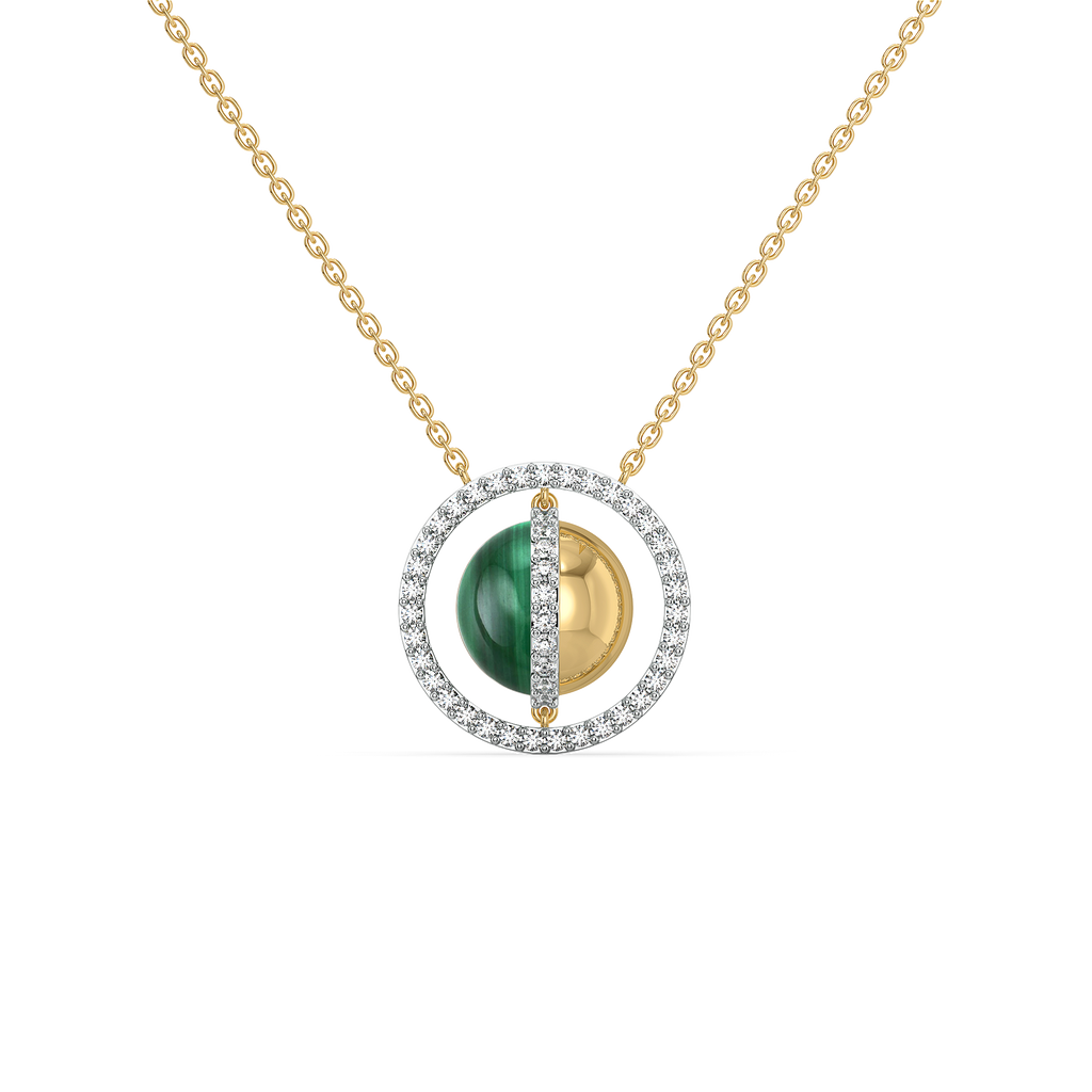 Malachite Muse - Lab Diamond Necklace