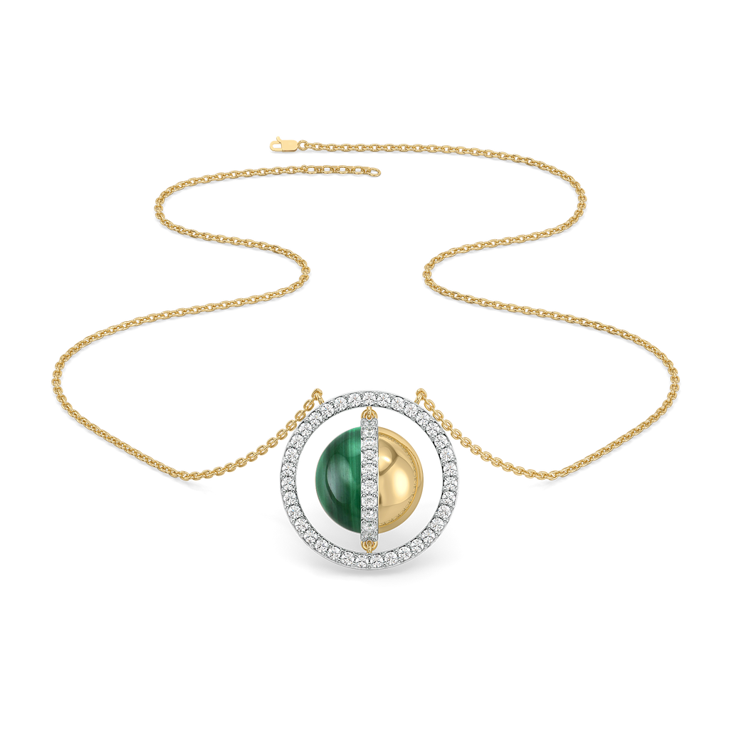 Malachite Muse - Lab Diamond Necklace