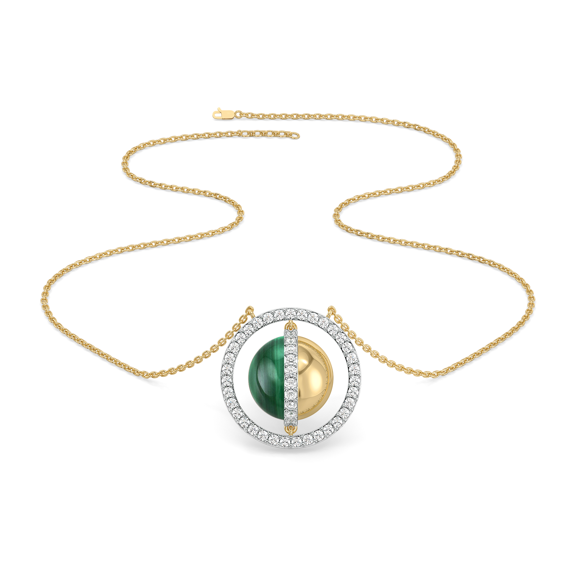 Malachite Muse - Lab Diamond Necklace