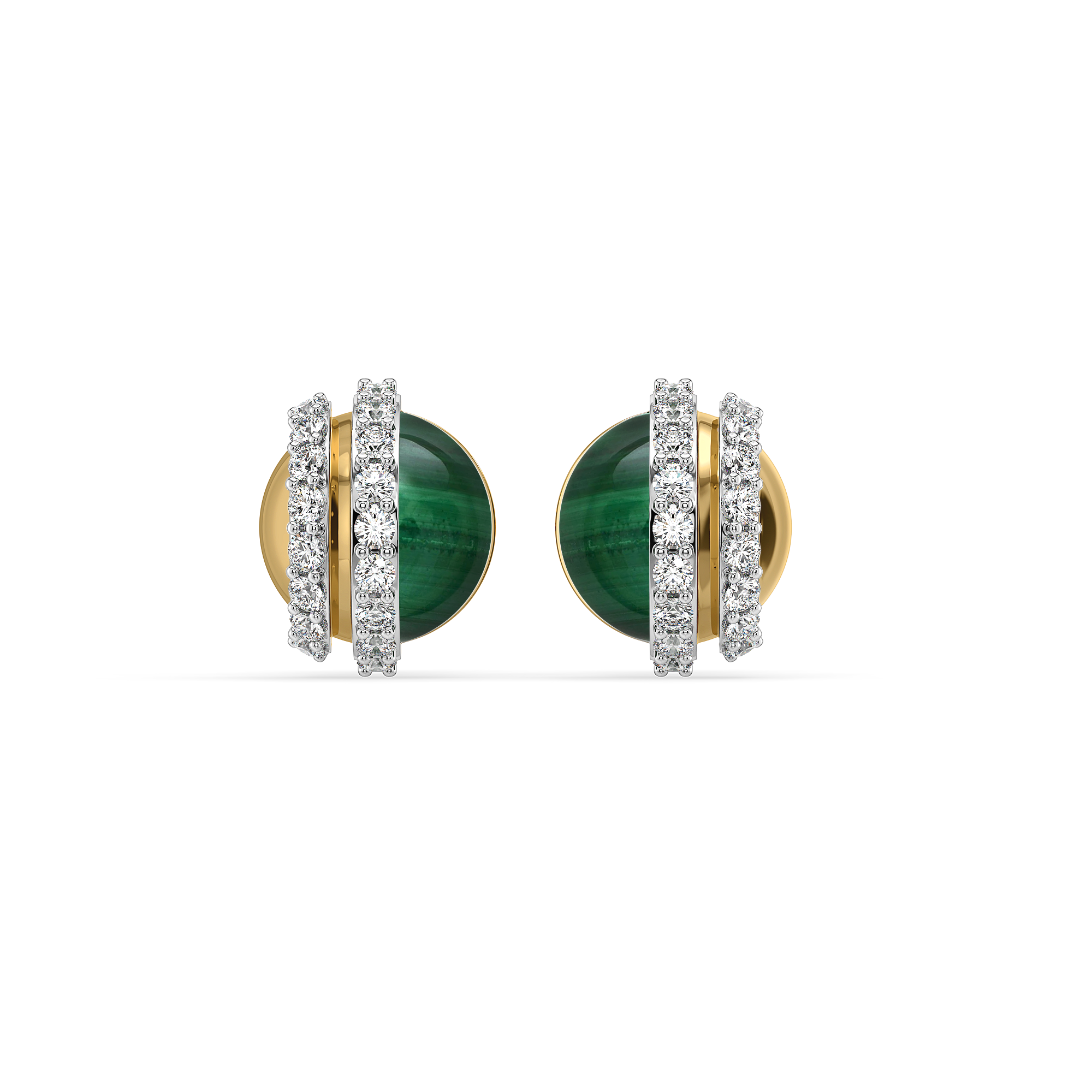 Malachite Muse - Lab Diamond Stud Earrings Main image