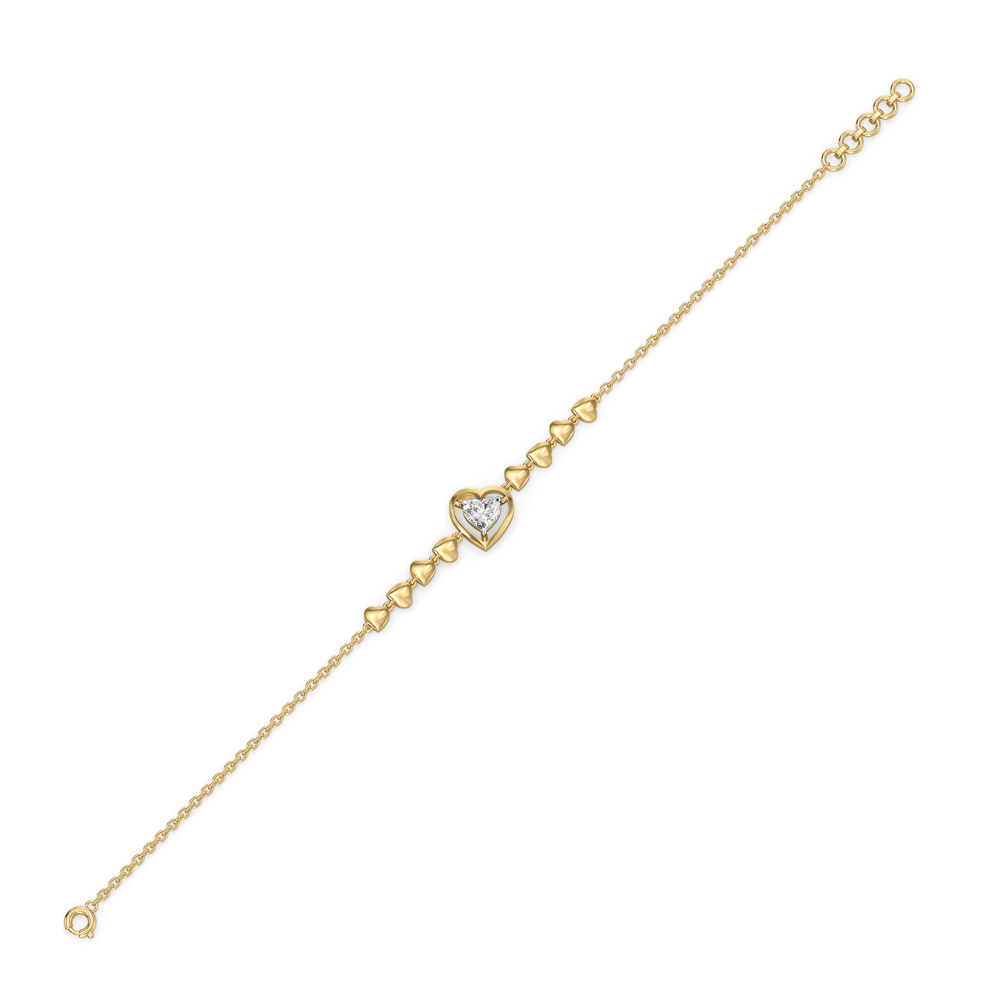 Dangling Hearts - Lab Diamond Bracelet