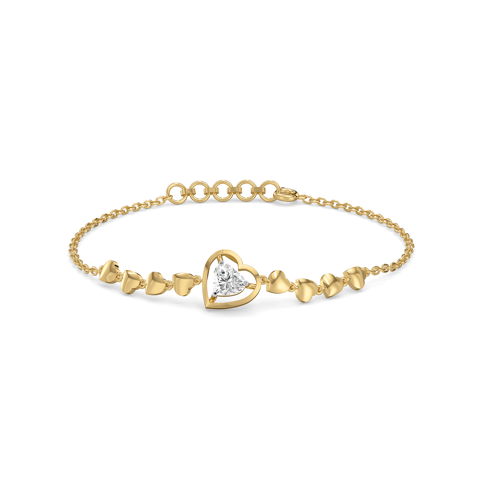 Dangling Hearts - Lab Diamond Bracelet Main image