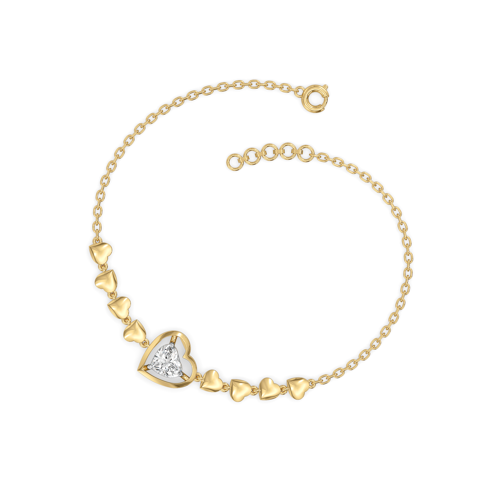 Dangling Hearts - Lab Diamond Bracelet Secondary image