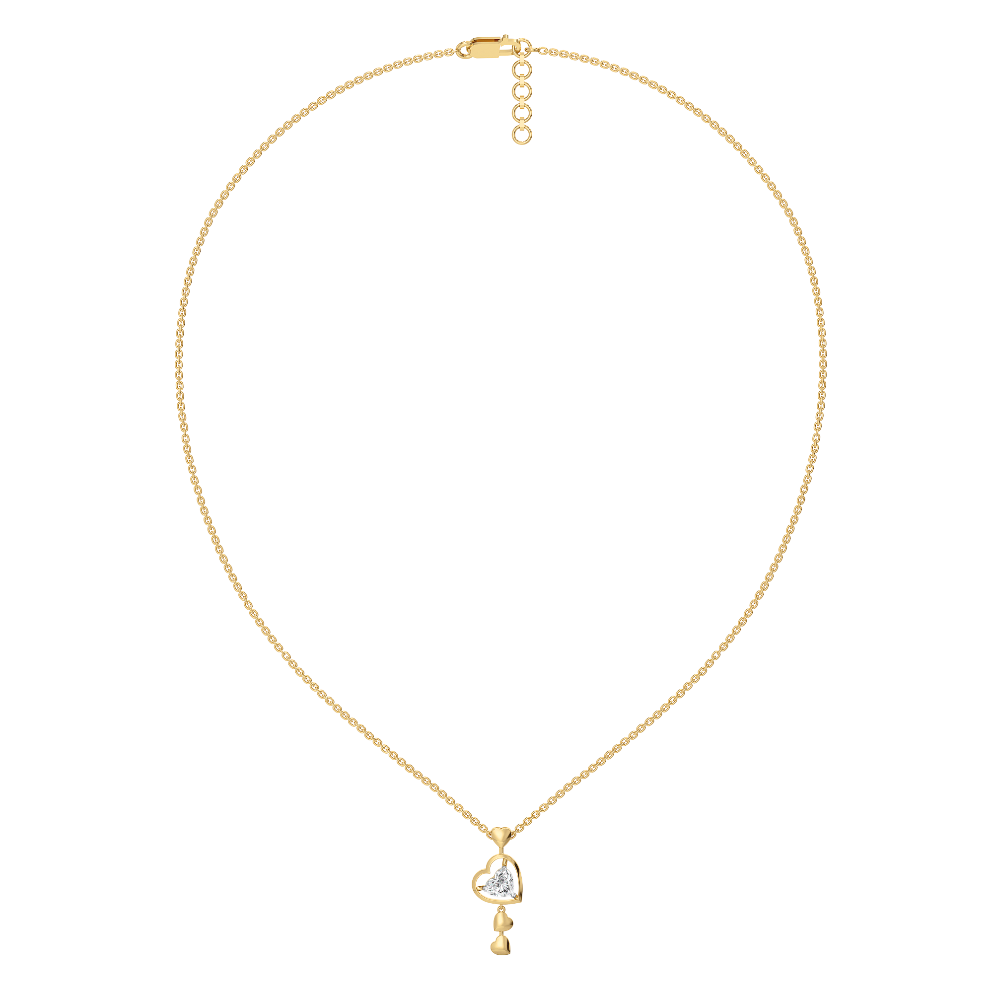 Dangling Hearts - Lab Diamond Necklace