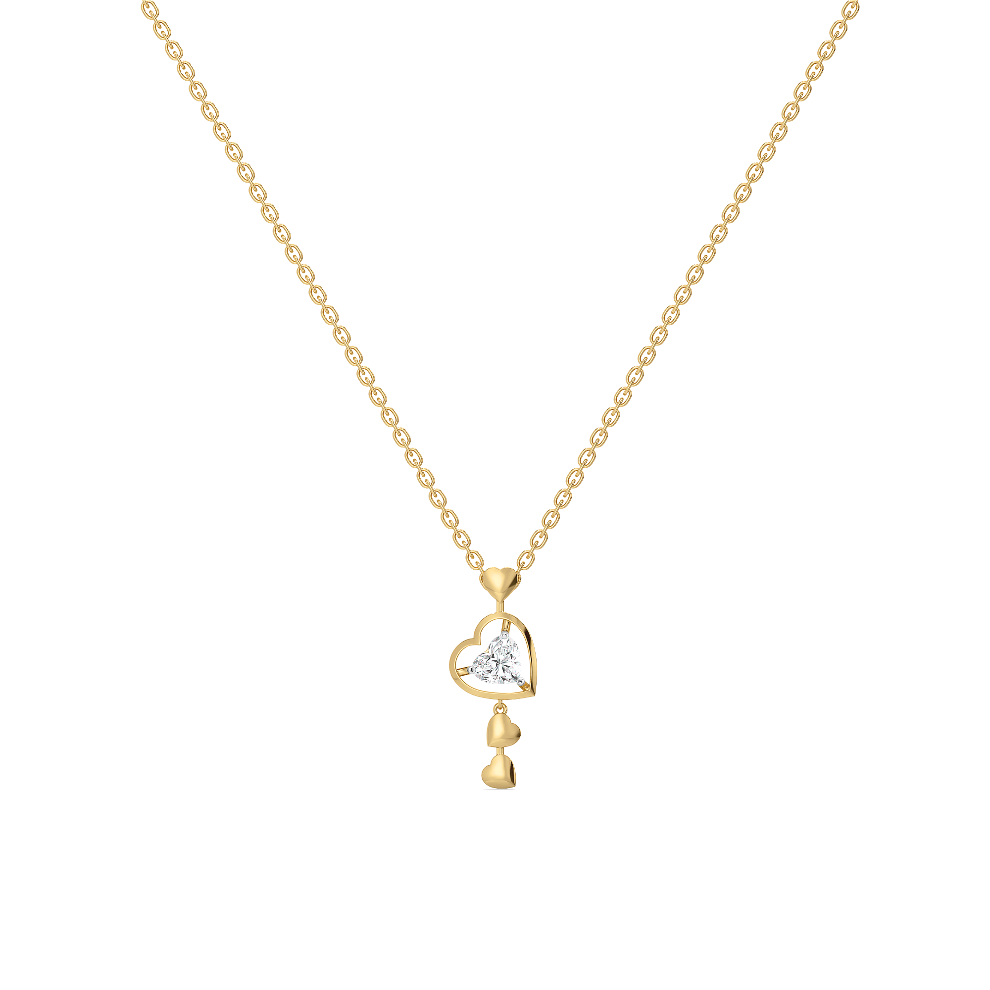 Dangling Hearts - Lab Diamond Necklace Main image
