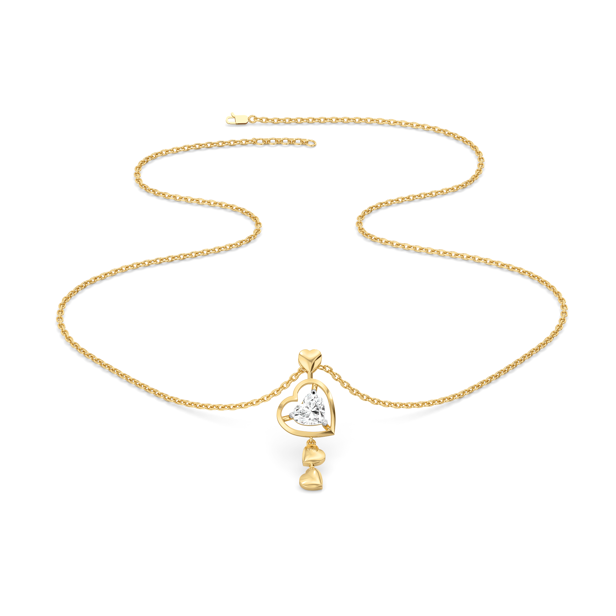 Dangling Hearts - Lab Diamond Necklace Secondary image