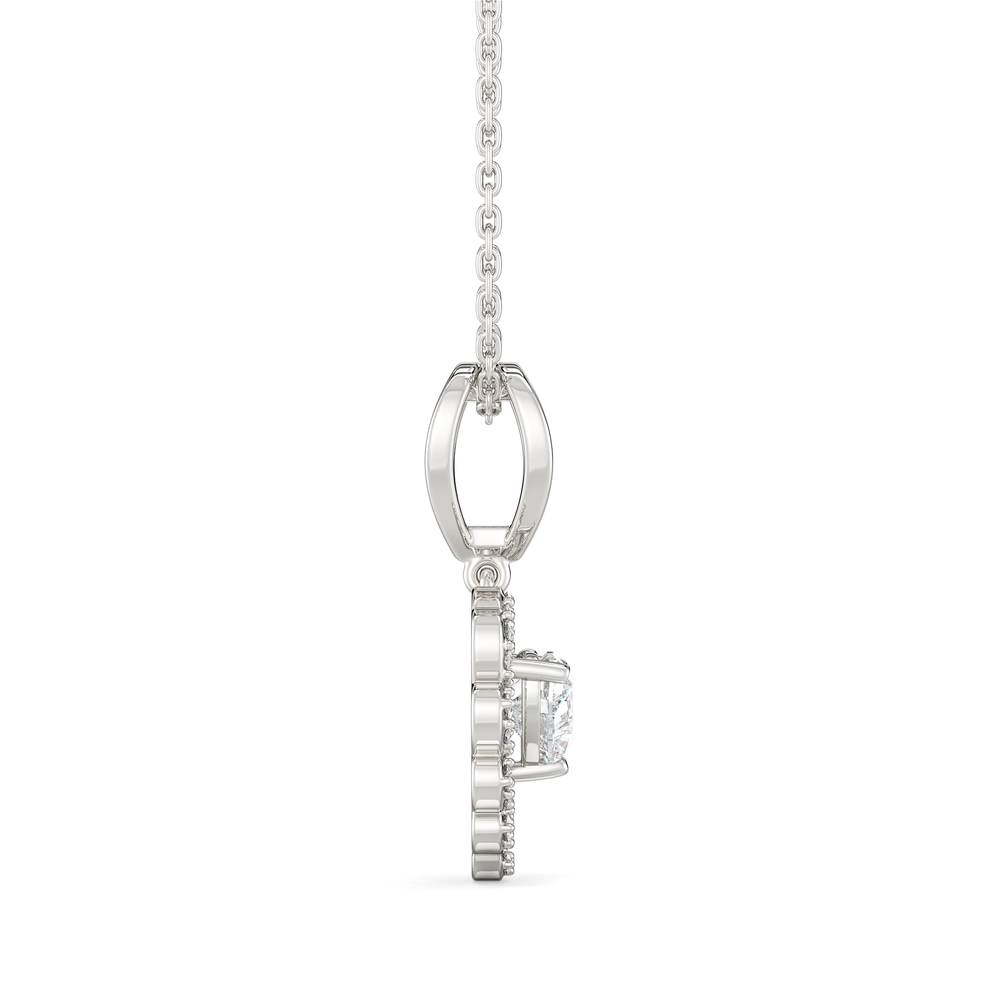 Antique Heart - Lab Diamond Pendant