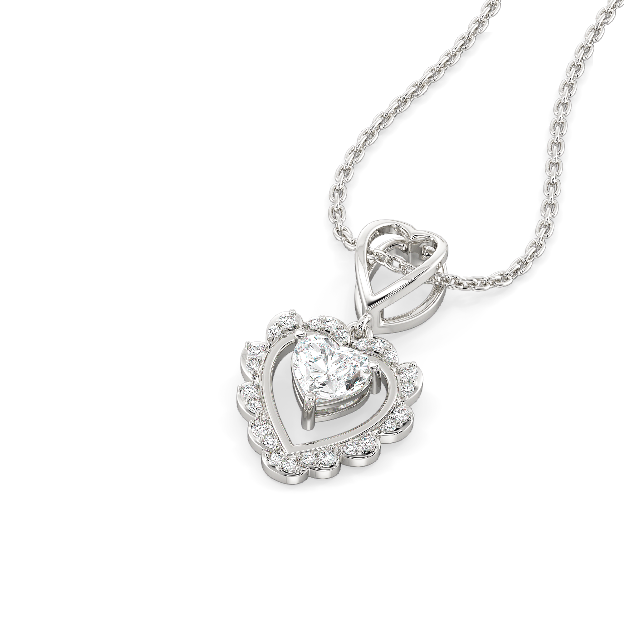 Antique Heart - Lab Diamond Pendant Secondary image