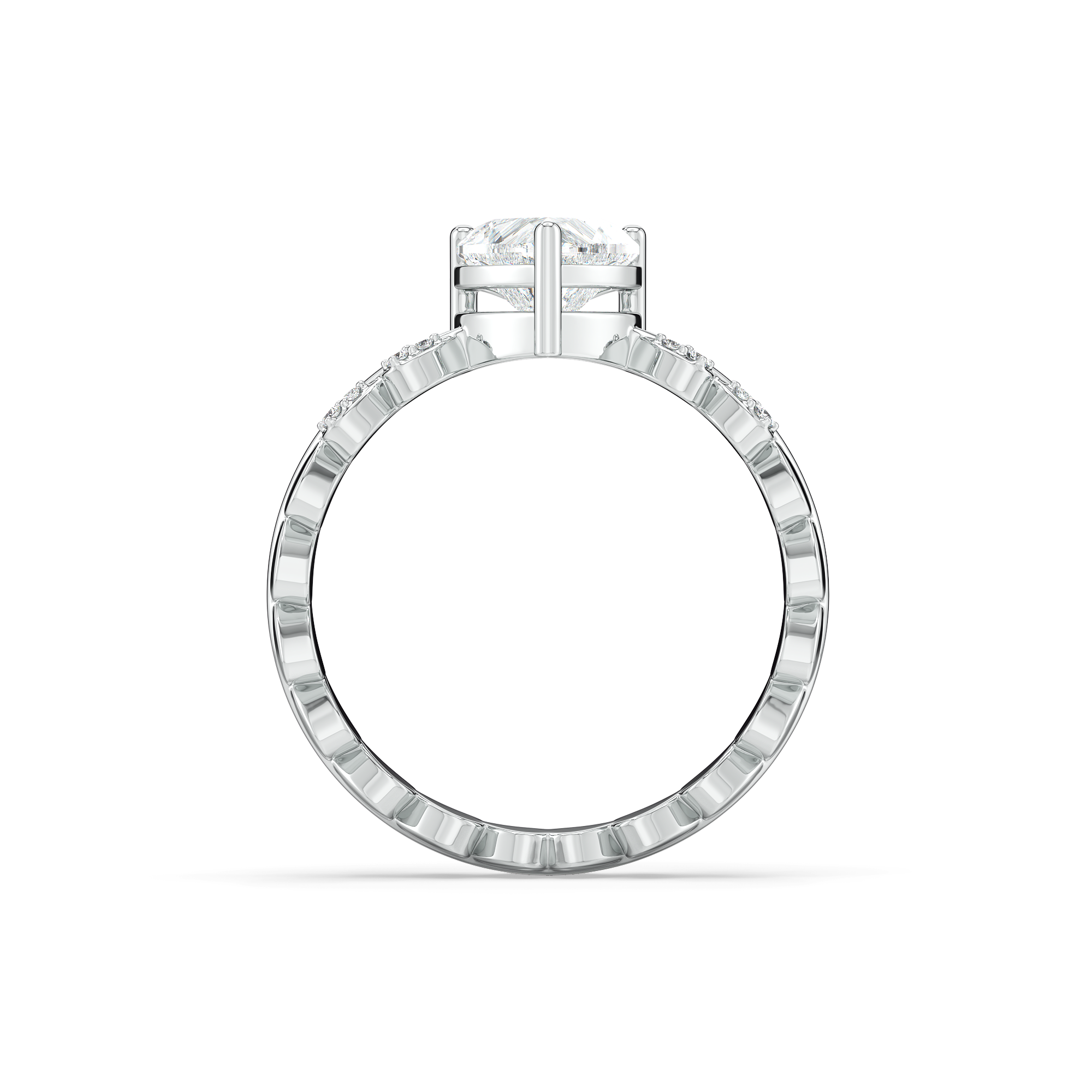 Antique Heart - Lab Diamond Ring