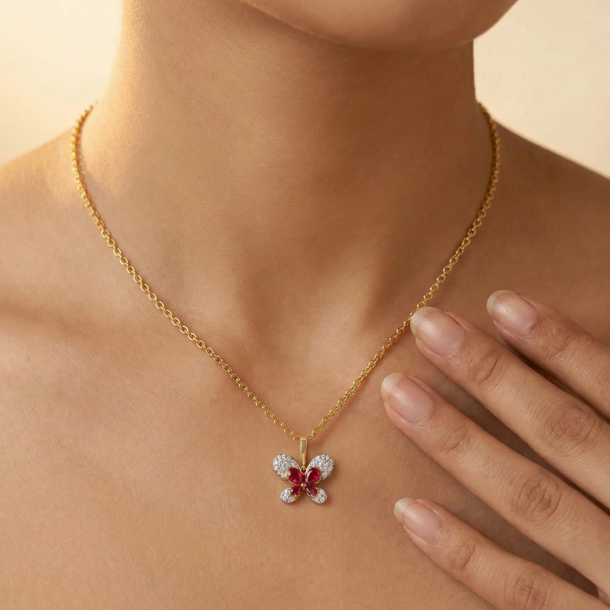 Everfly - Lab Diamond Ruby Pendant Secondary image