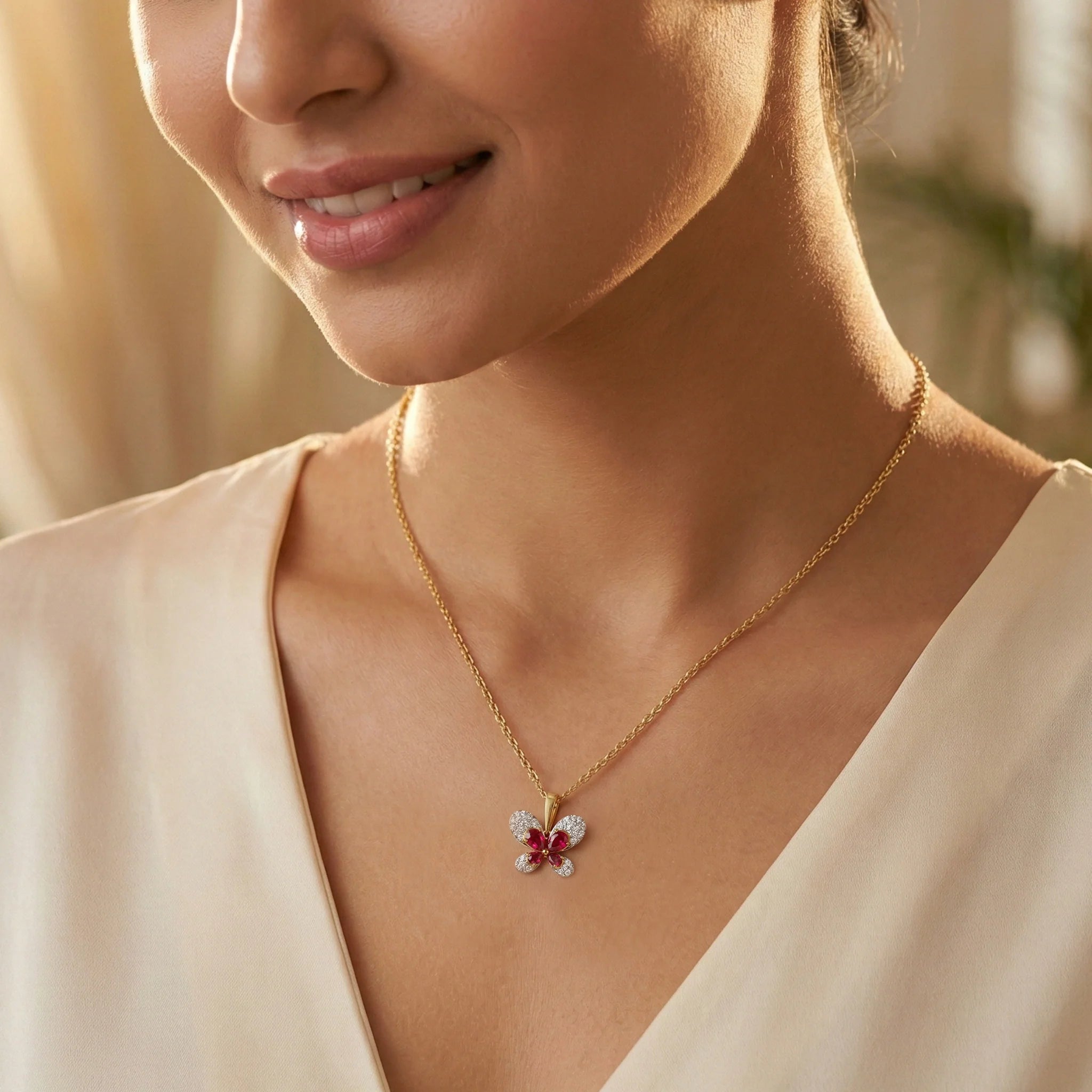 Everfly - Lab Diamond Ruby Pendant