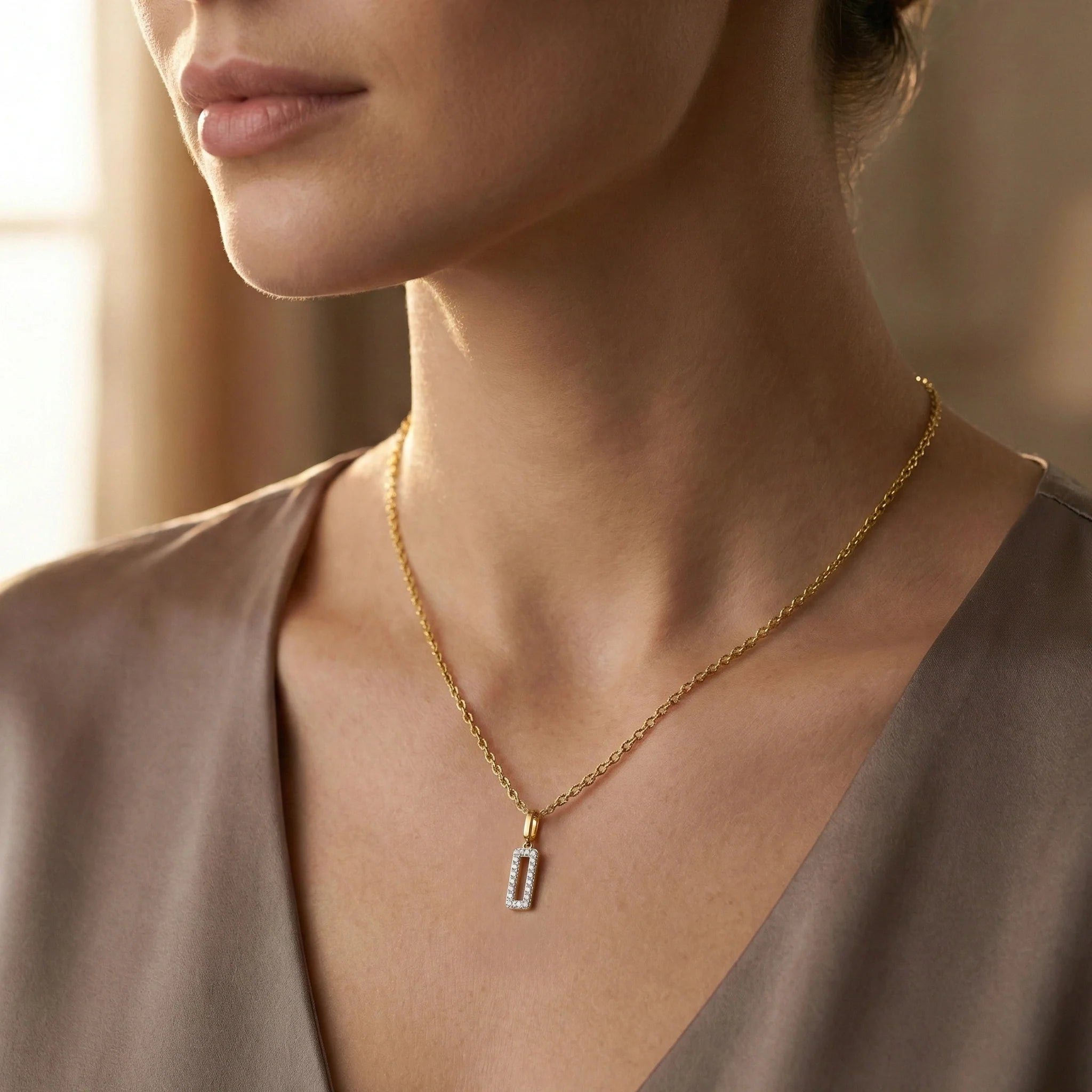 Recto Charm - Lab Diamond Pendant