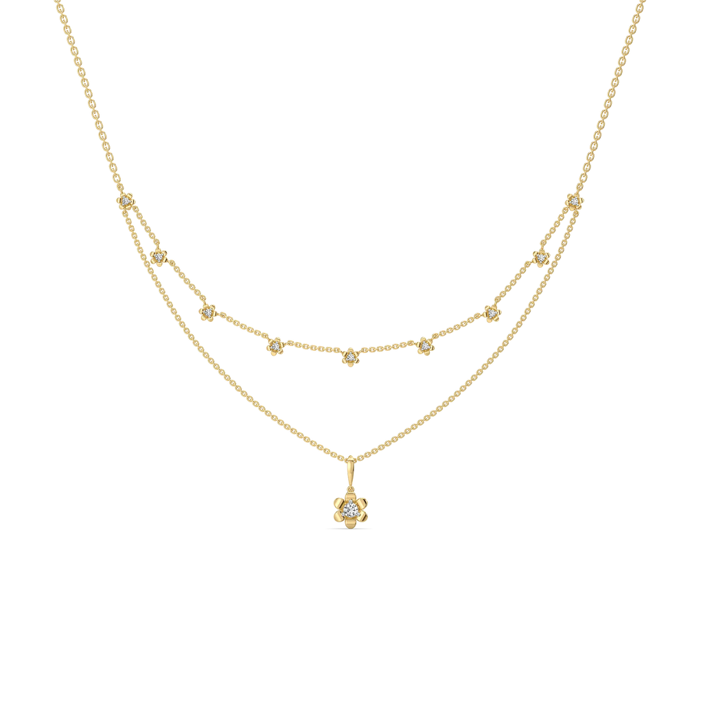 The Soft Petal - Lab Diamond Necklace