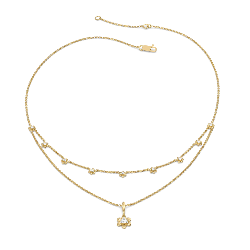 The Soft Petal - Lab Diamond Necklace