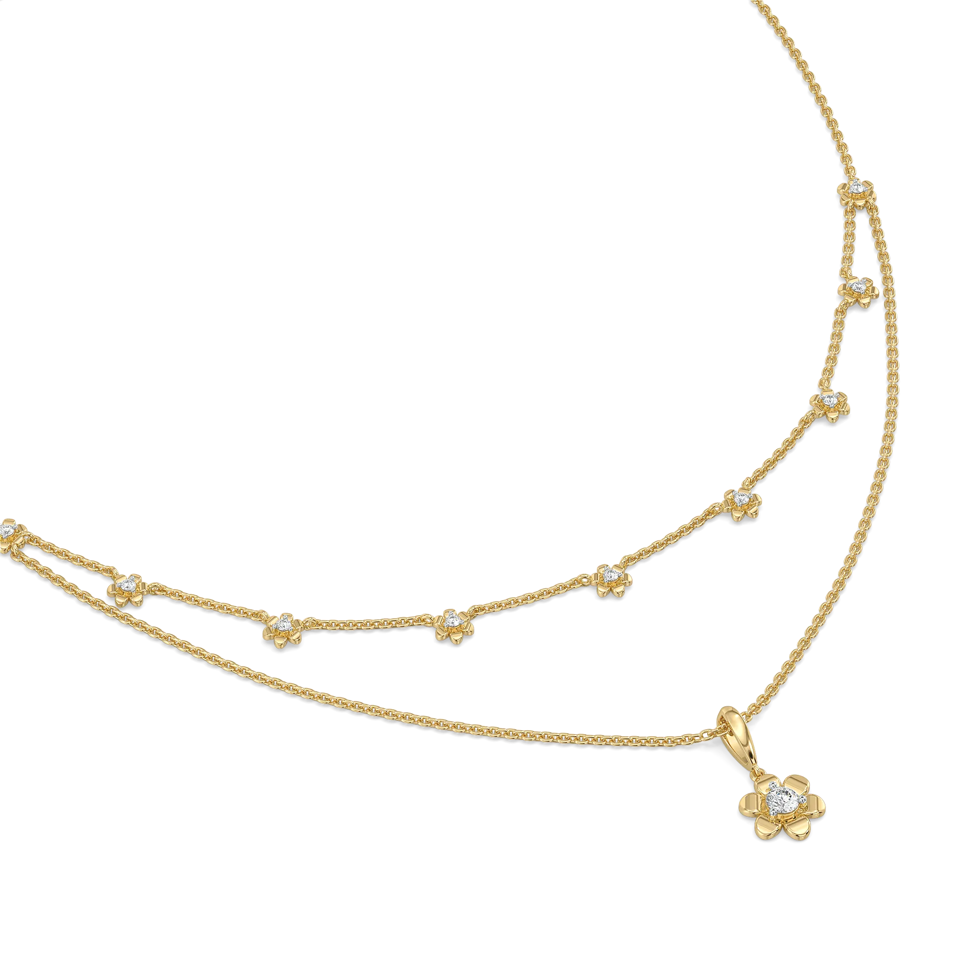 The Soft Petal - Lab Diamond Necklace Main image