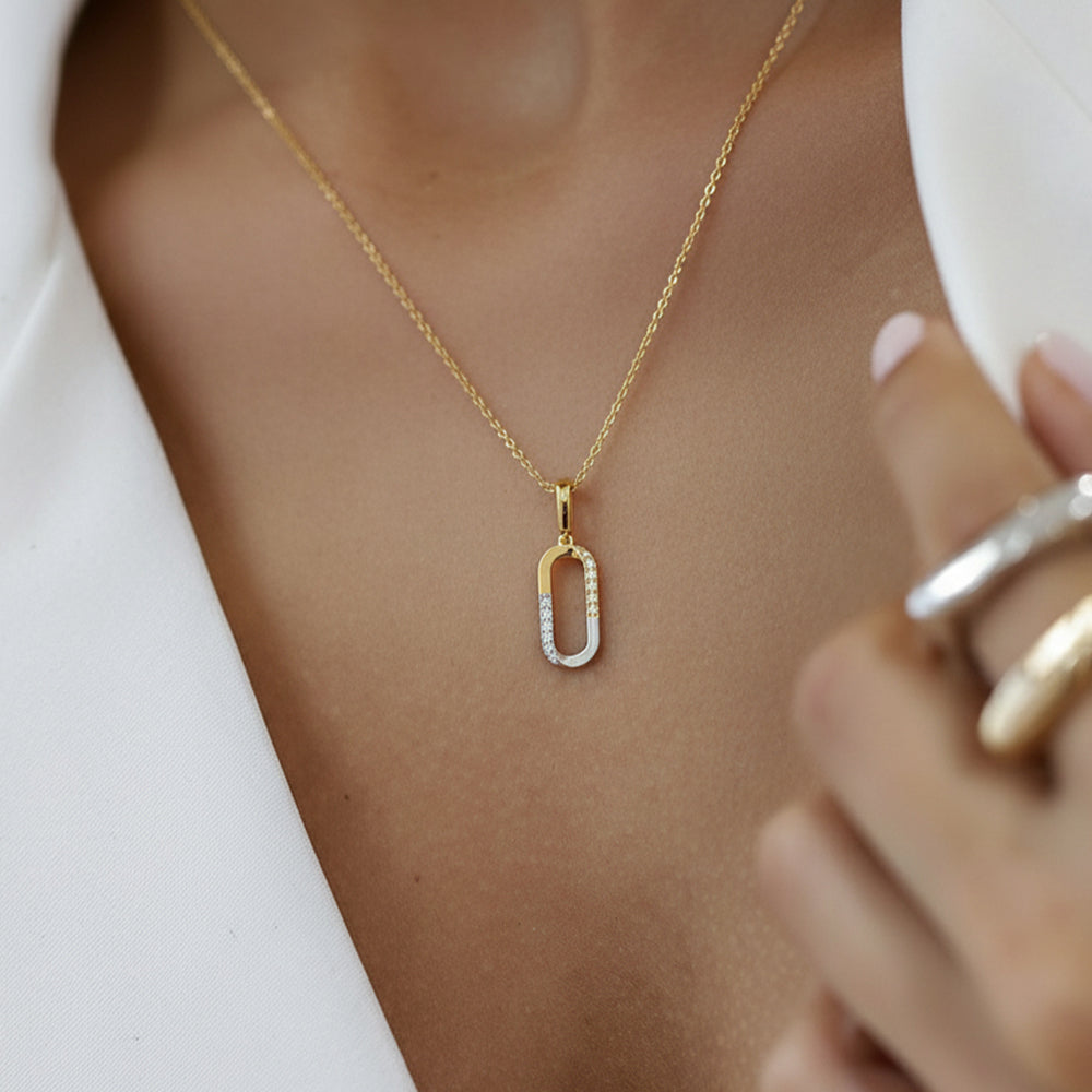 Dual Flow - Lab Diamond Pendant