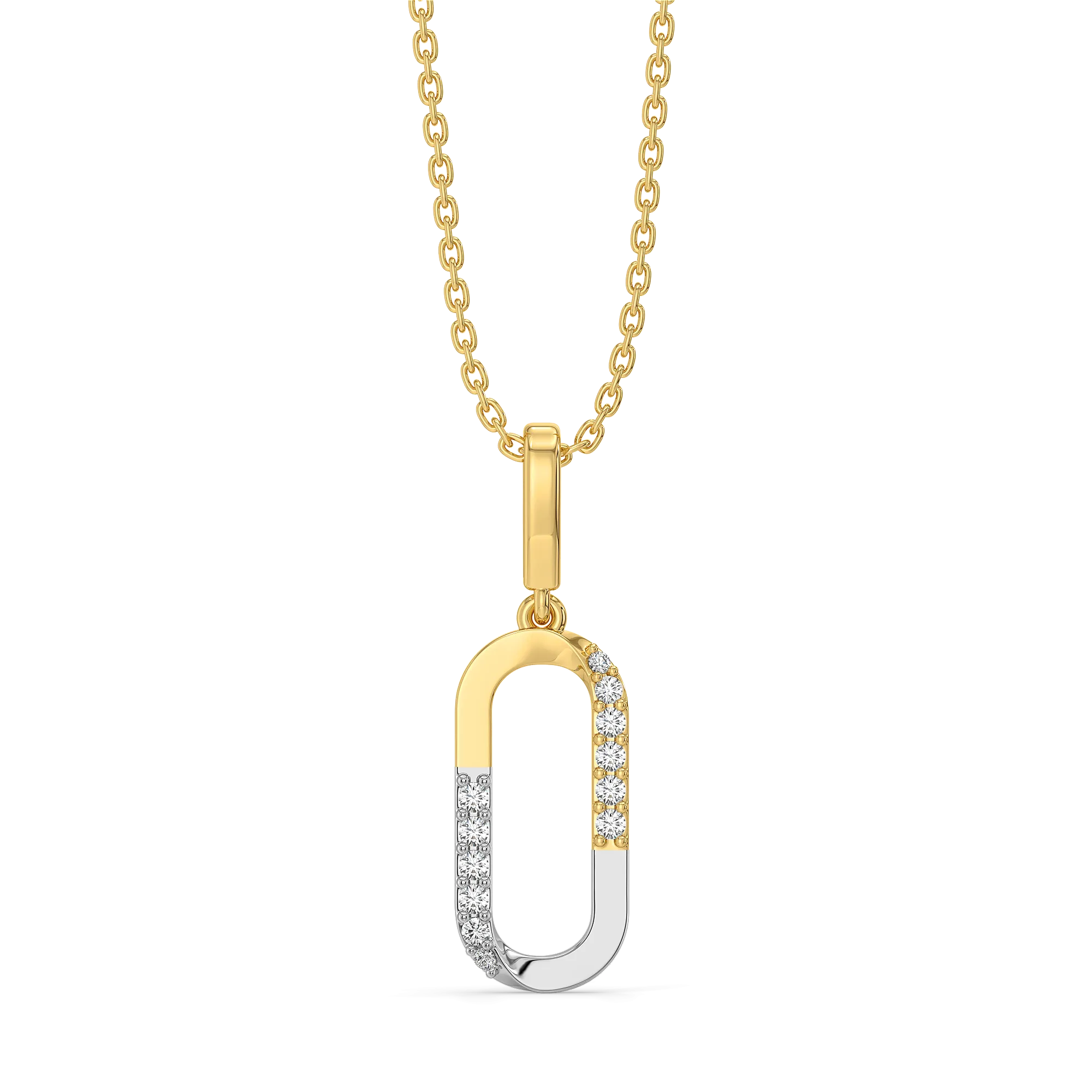 Dual Flow - Lab Diamond Pendant