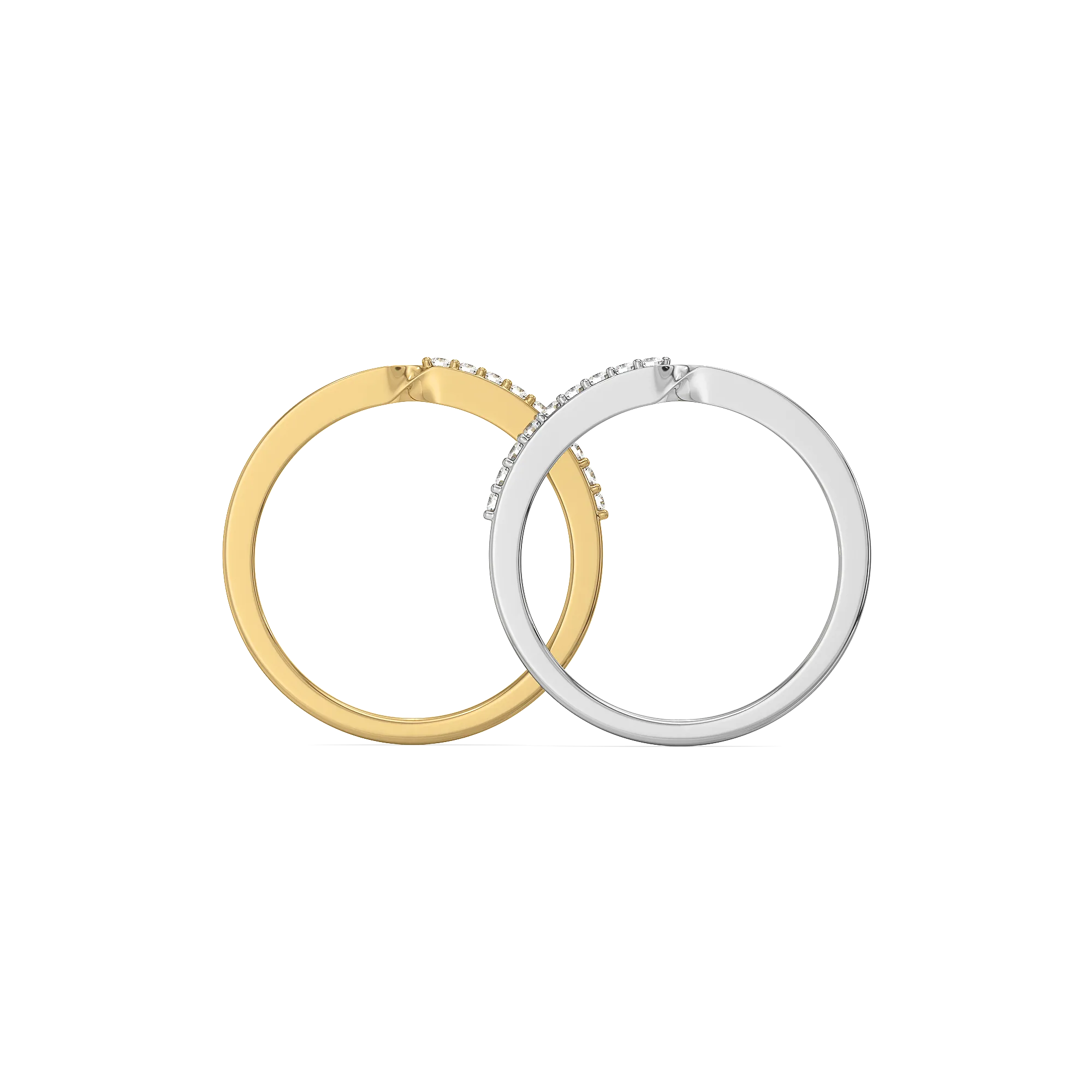 Dual Flow - Lab Diamond Stack Rings