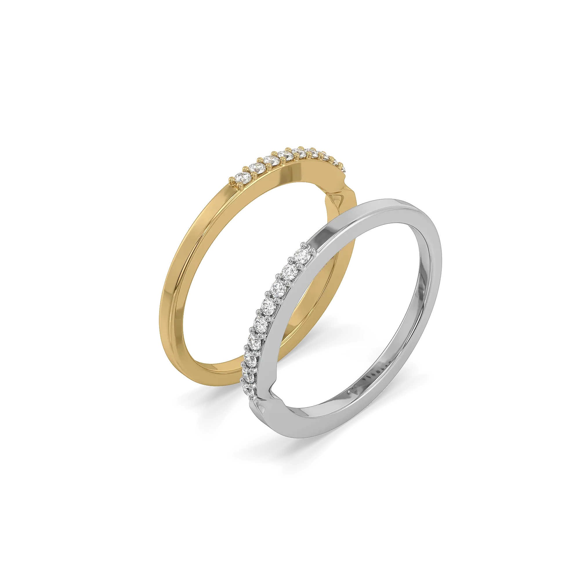 Dual Flow - Lab Diamond Stack Rings Main image