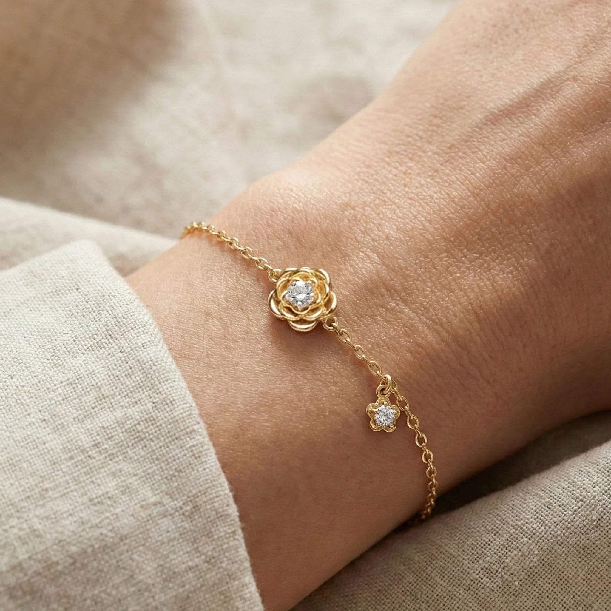 Blush Rosé - Lab Diamond Solitaire Bracelet Secondary image