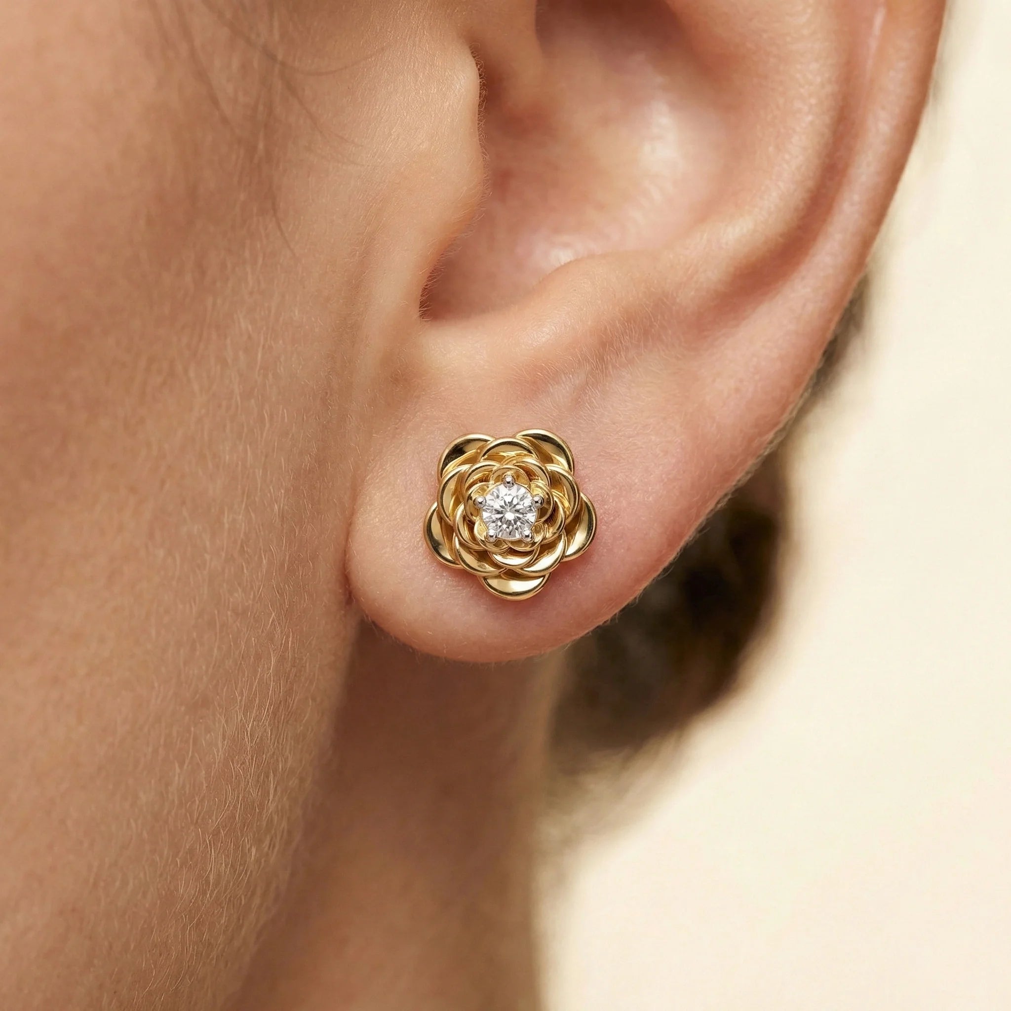 Blush Rosé - Lab Diamond Solitaire Earrings Secondary image