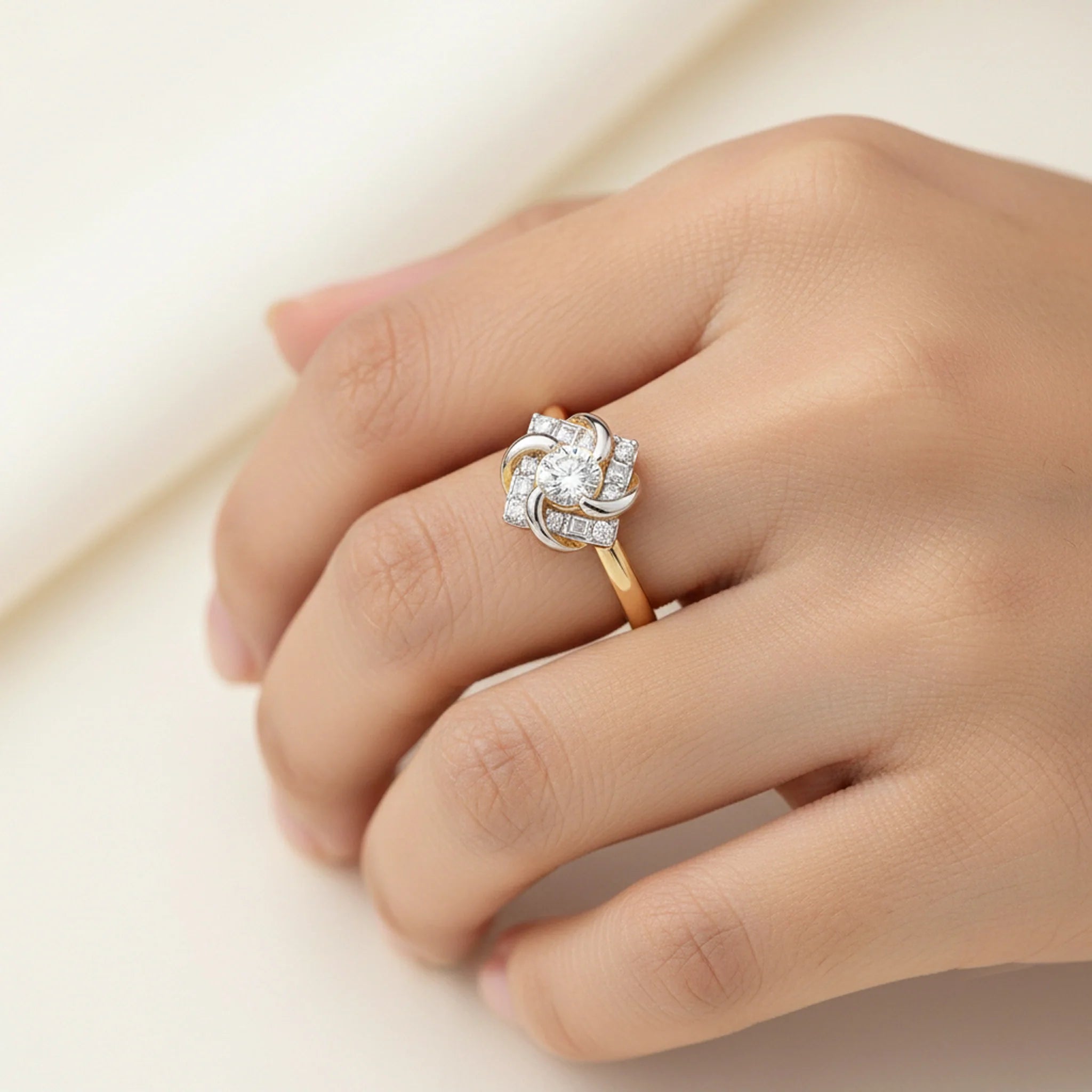 Encased Solitaire - Lab Diamond Rings Secondary image