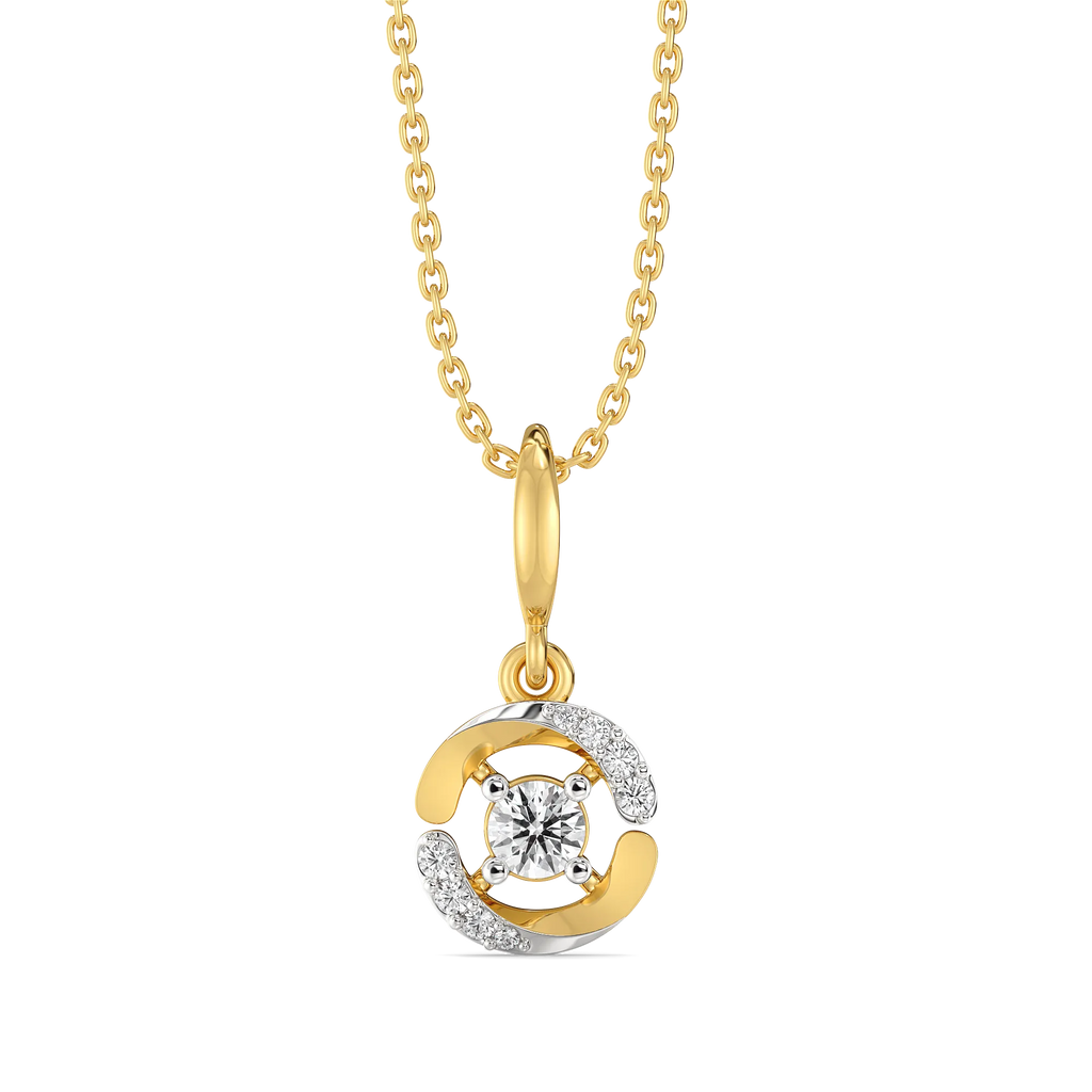 Solitaire Spiral - Lab Diamond Solitaire Pendant