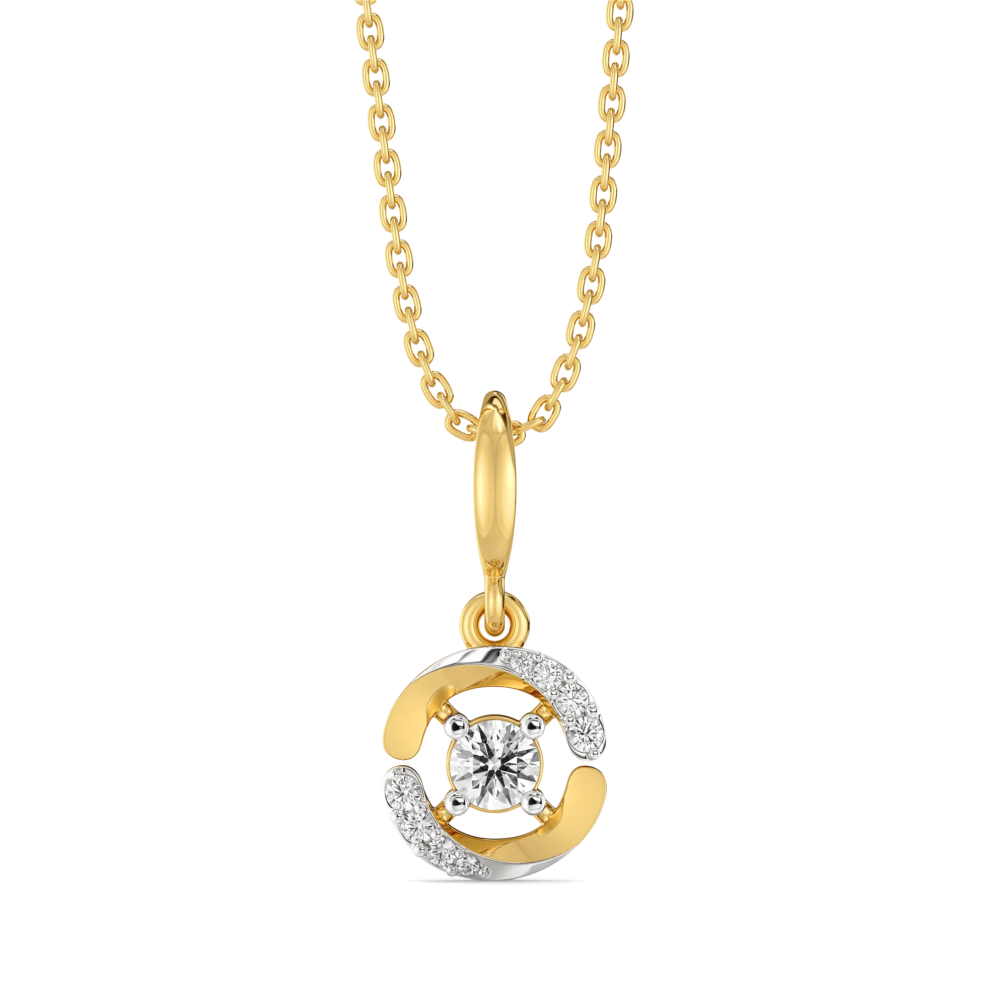 Solitaire Spiral - Lab Diamond Solitaire Pendant