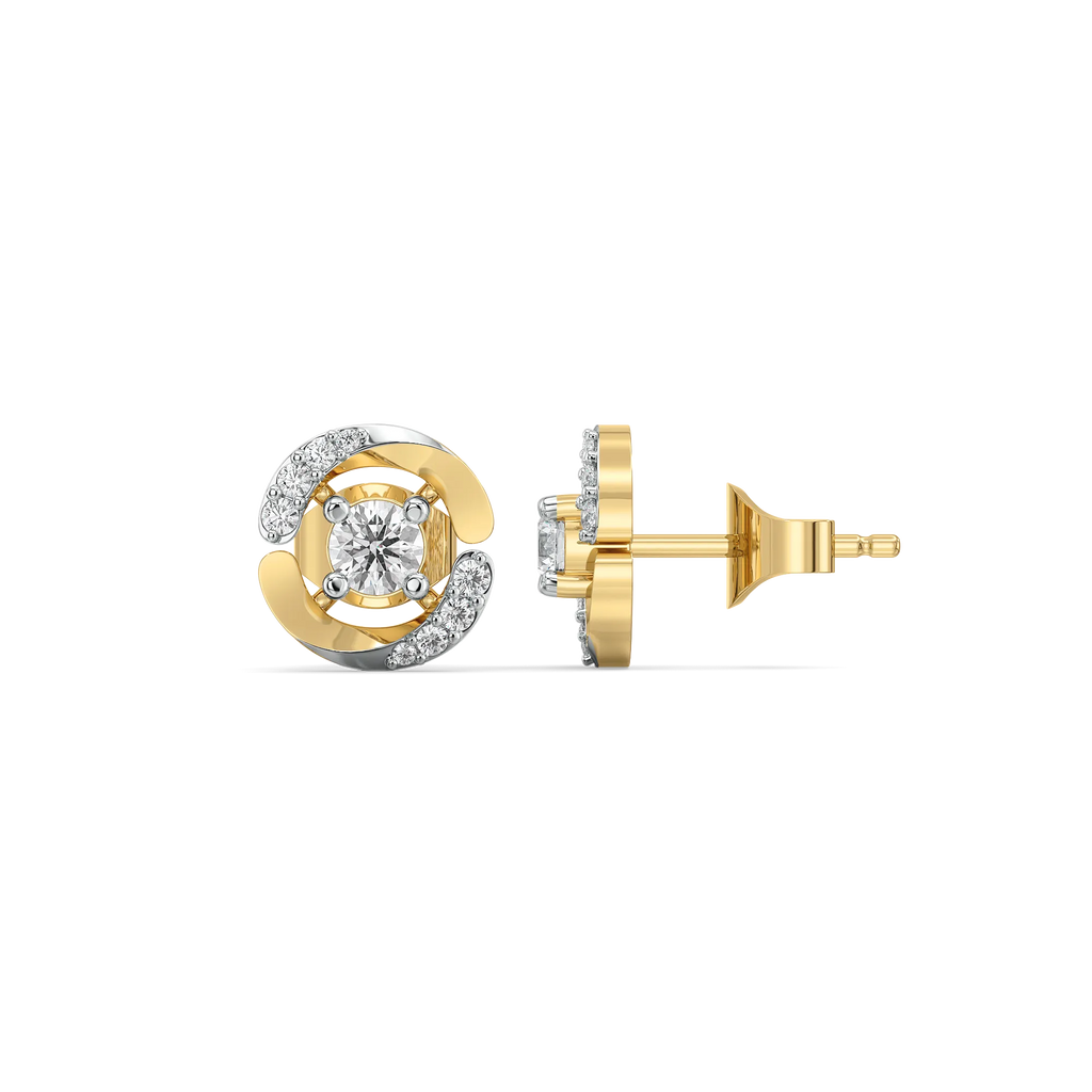 Solitaire Spiral - Lab Diamond Solitaire Earrings