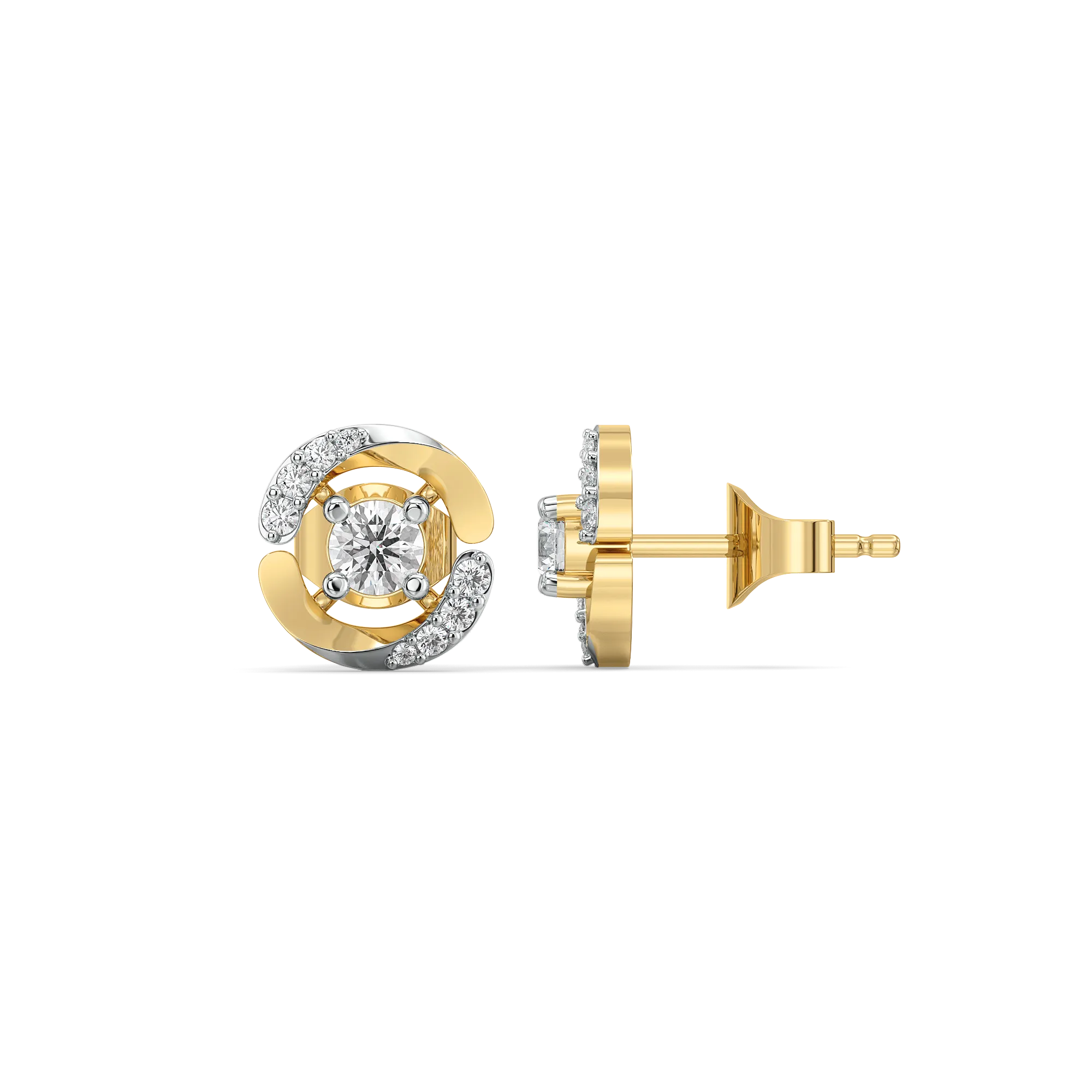 Solitaire Spiral - Lab Diamond Solitaire Earrings