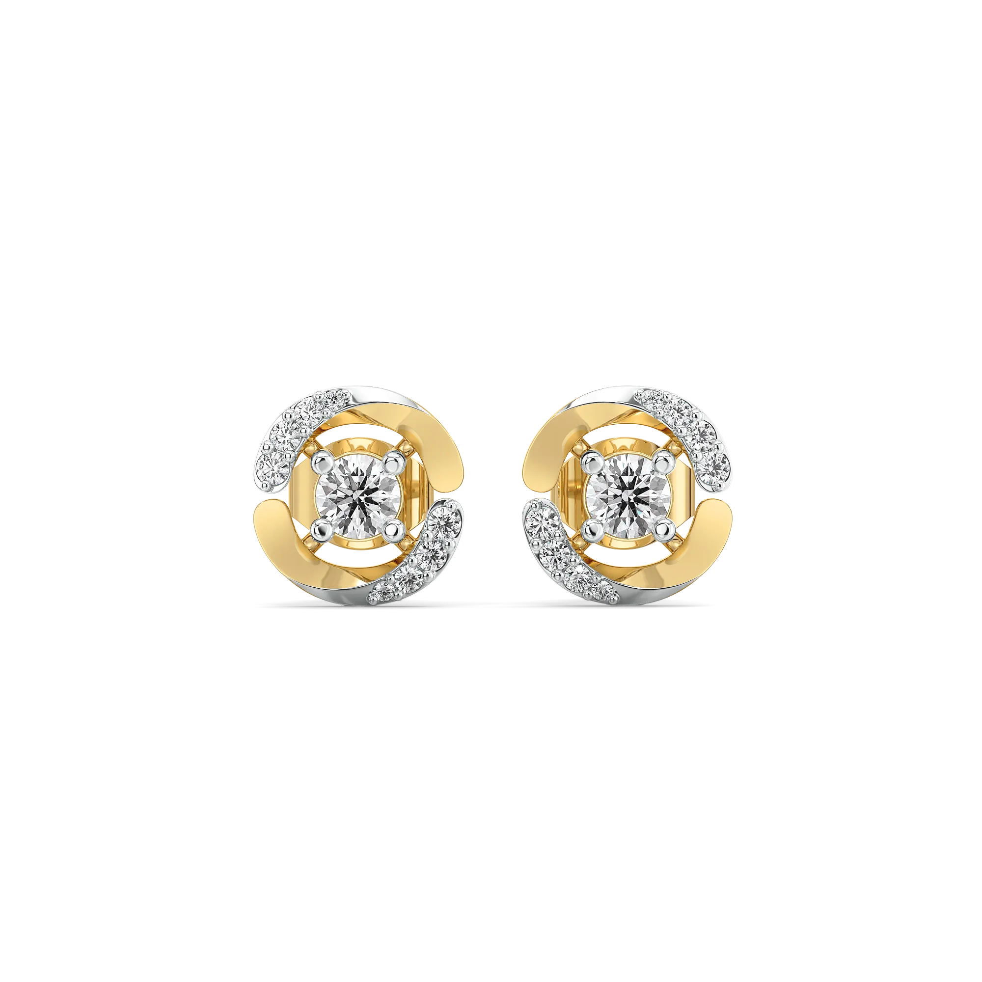 Solitaire Spiral - Lab Diamond Solitaire Earrings