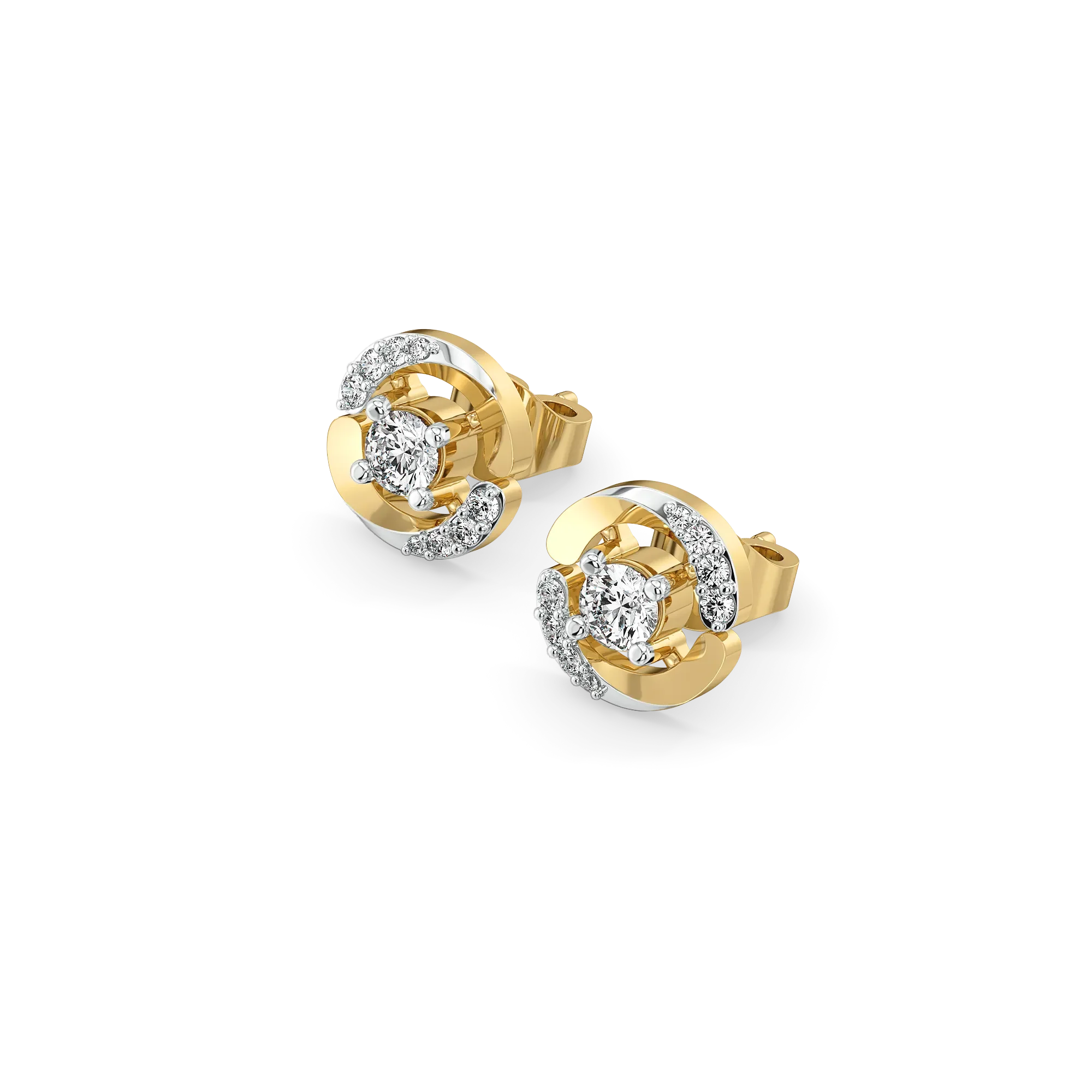 Solitaire Spiral - Lab Diamond Solitaire Earrings Main image
