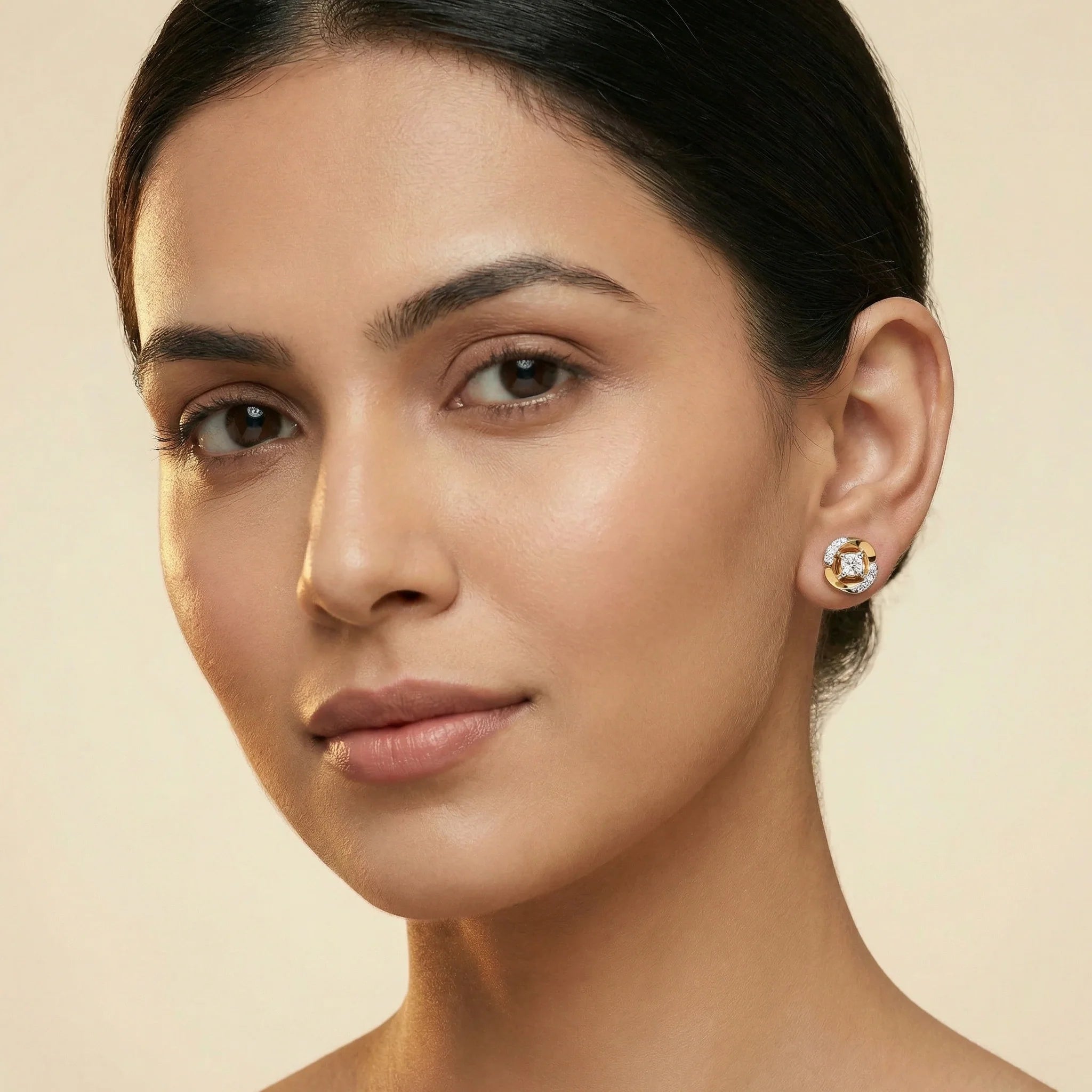 Solitaire Spiral - Lab Diamond Solitaire Earrings