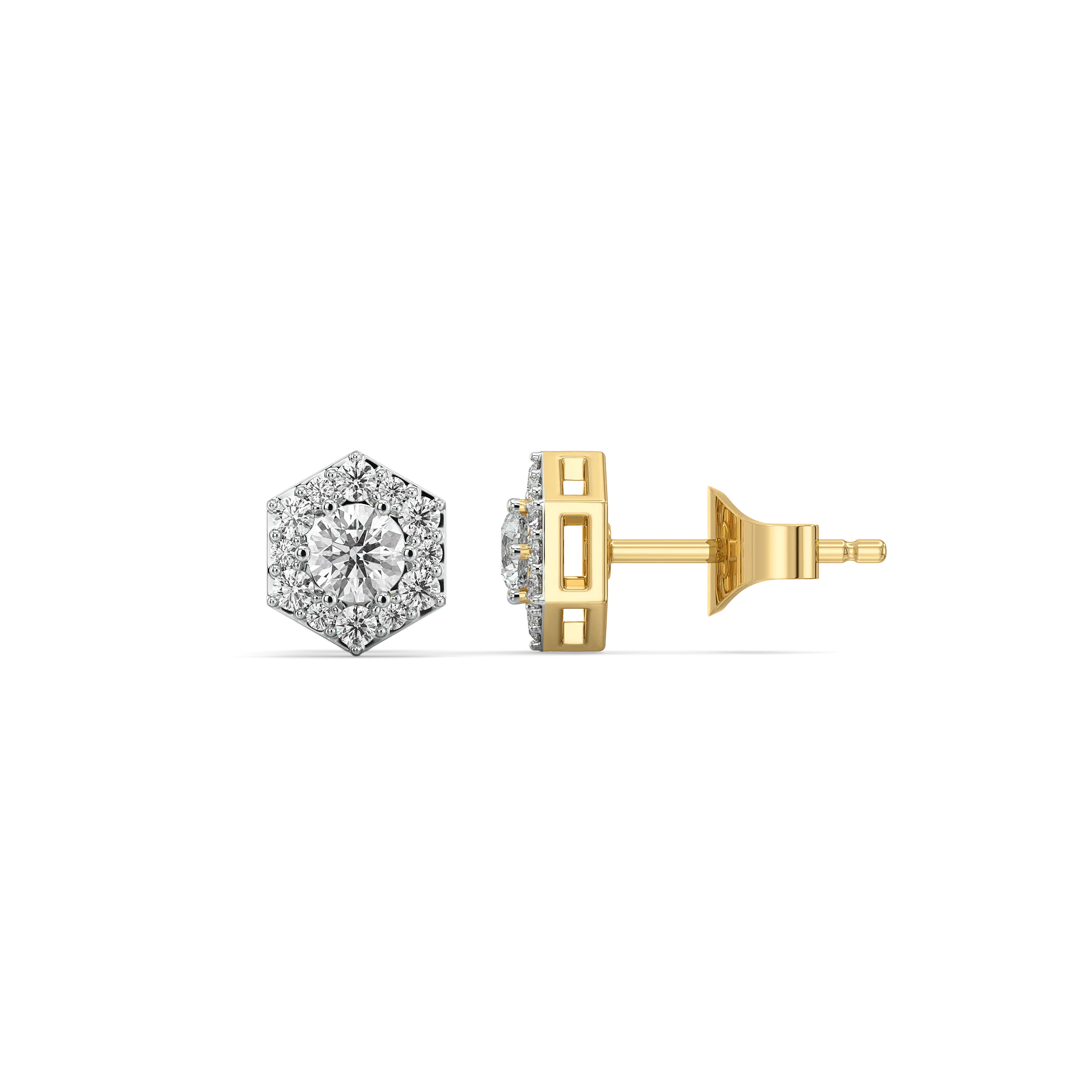 Solitaire Facets - Lab Diamond Earrings