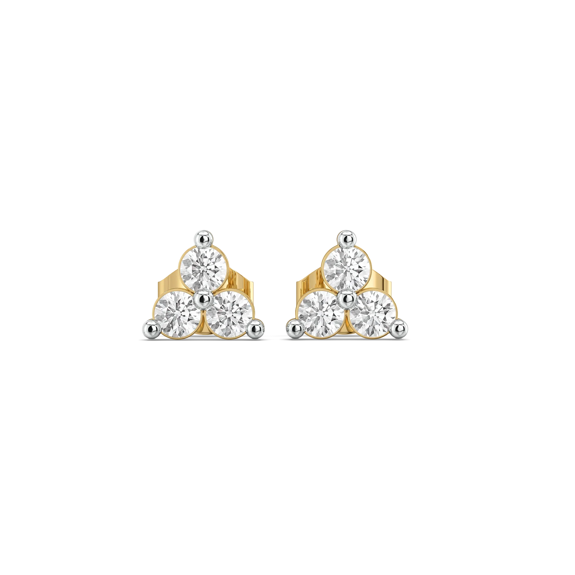Trinity Glow - Lab Diamond Stud Earrings Secondary image