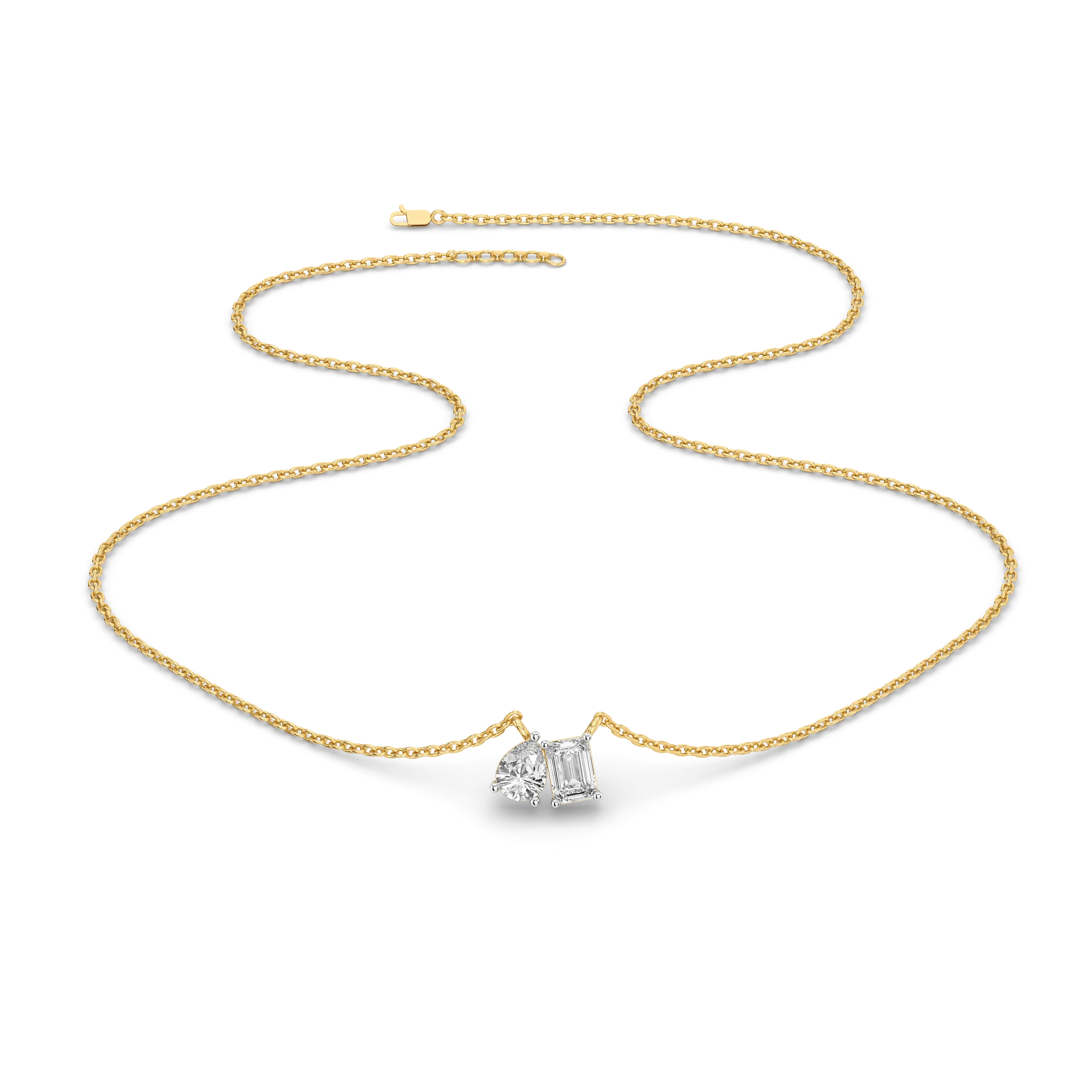 Soulmate Duo - Lab Diamond Toi et Moi Necklace Secondary image