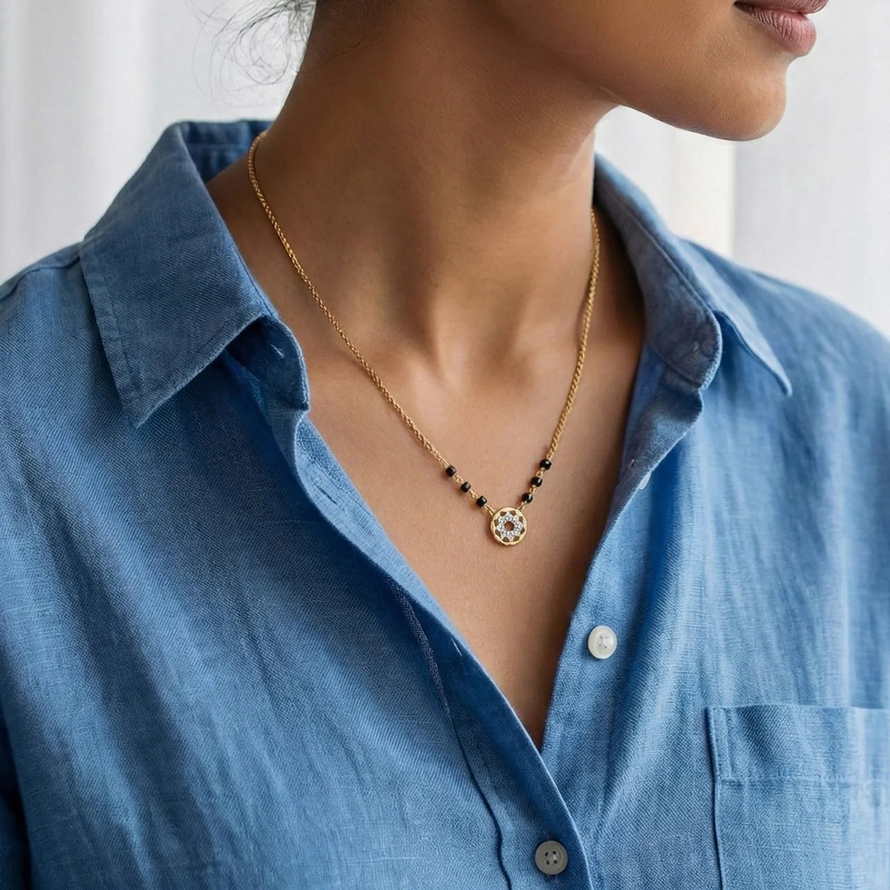 Floral Promise - Lab Diamond Mangalsutra Necklace Secondary image