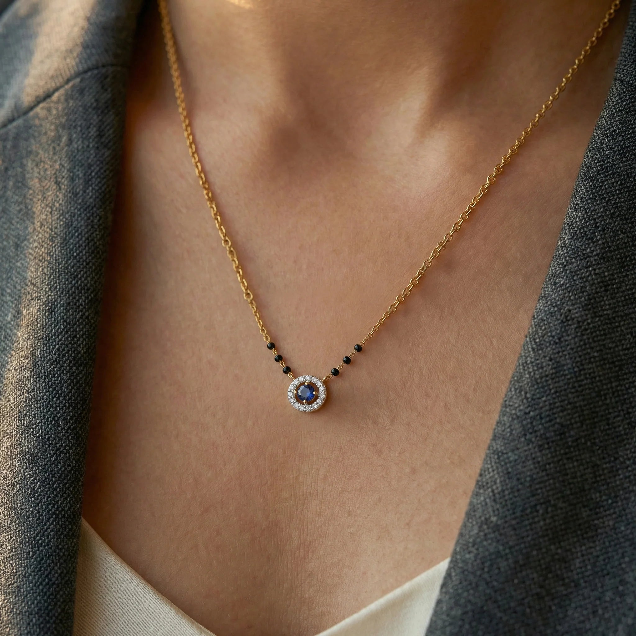 Protective Aura - Lab Diamond Mangalsutra Necklace