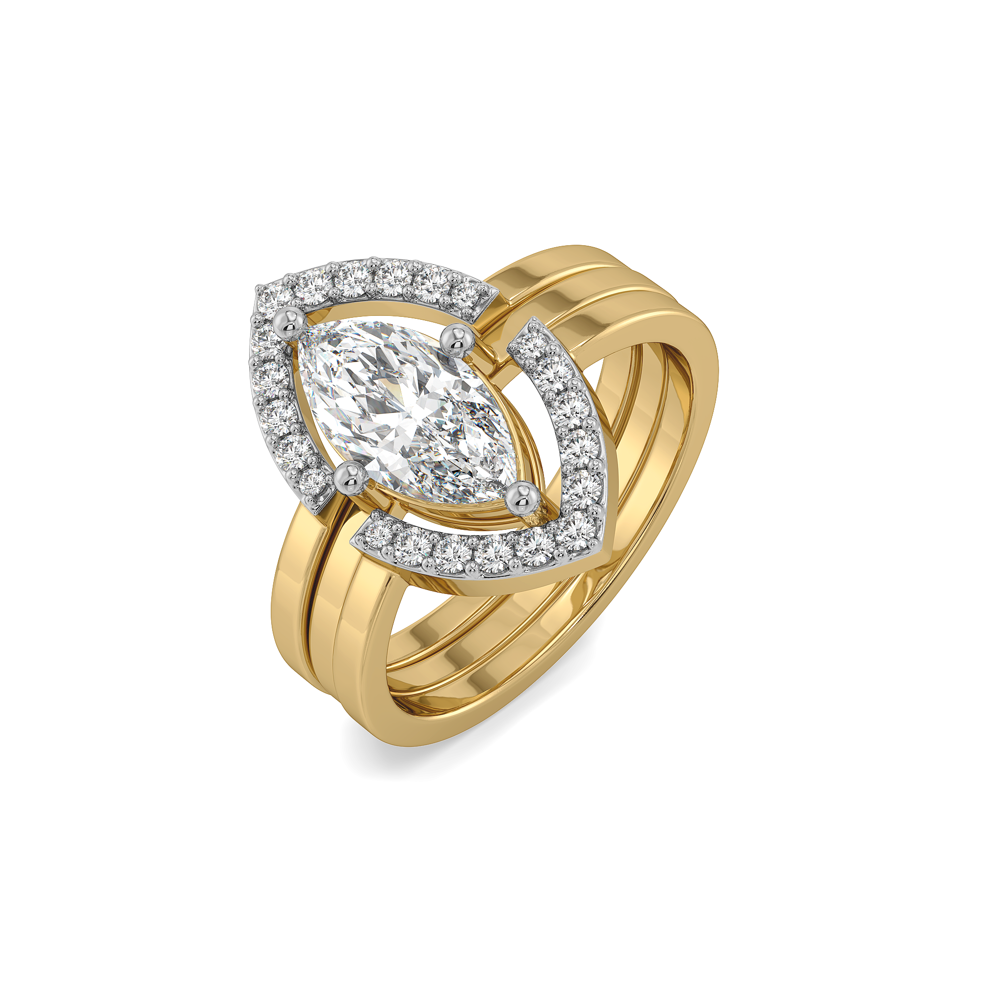 Marquise Mirage – Lab Diamond Modular Ring Main image