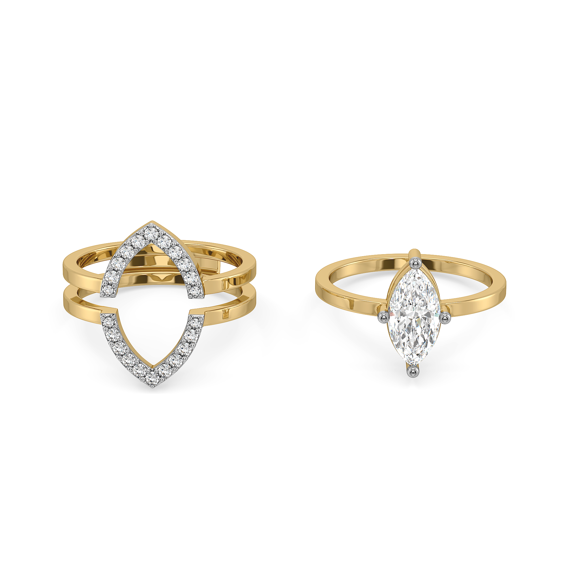 Marquise Mirage – Lab Diamond Modular Ring