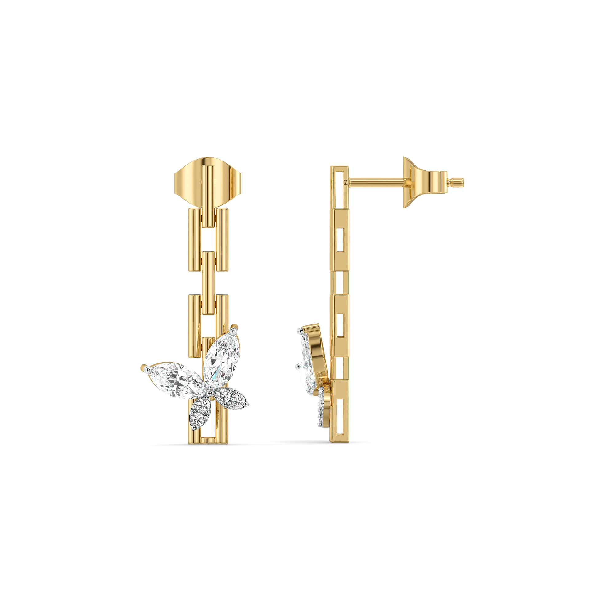 Flutter of Light - Lab Diamond Drop Earrings