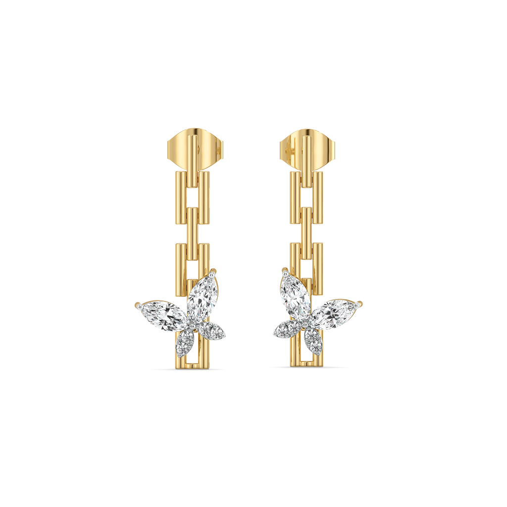 Flutter of Light - Lab Diamond Drop Earrings