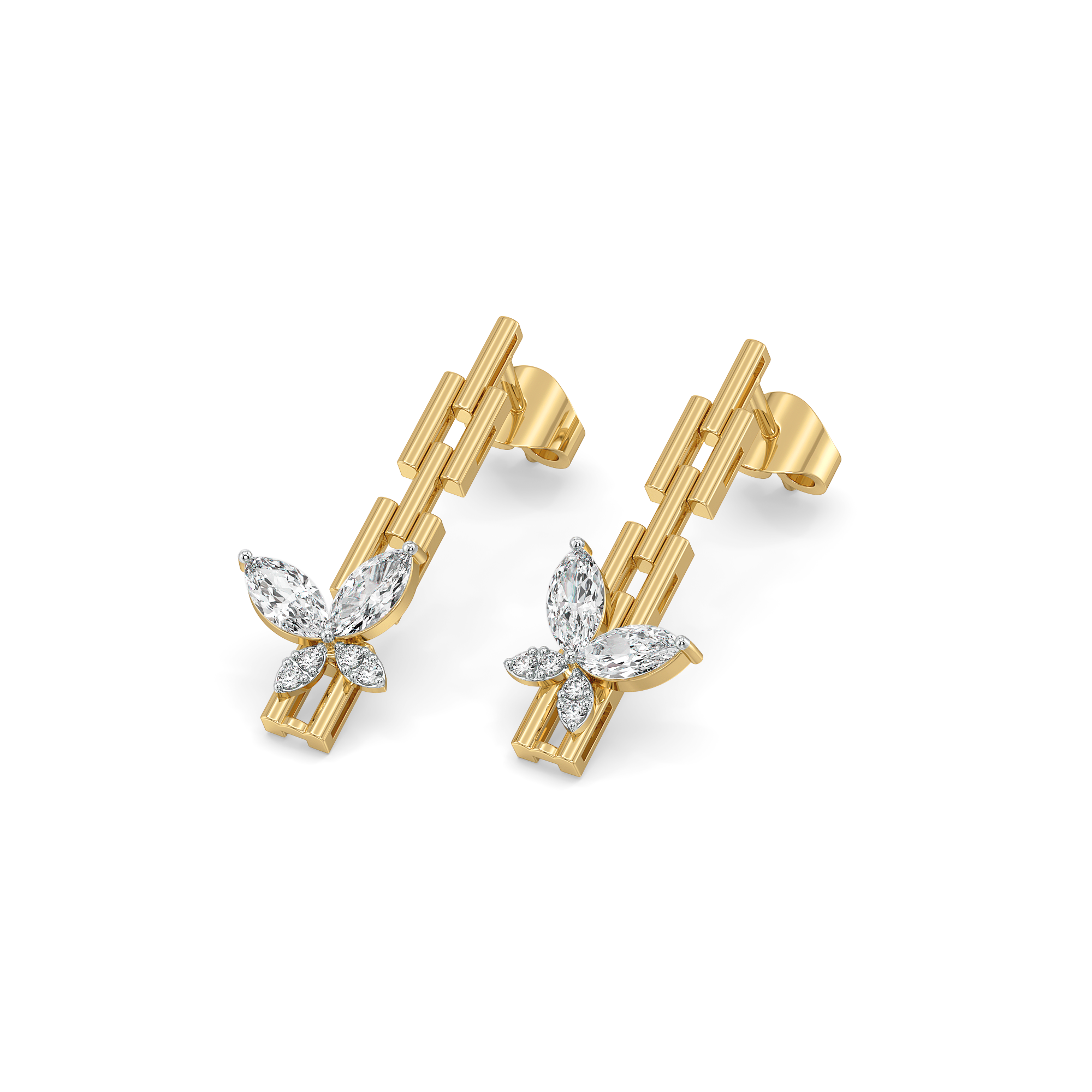 Flutter of Light - Lab Diamond Drop Earrings Secondary image