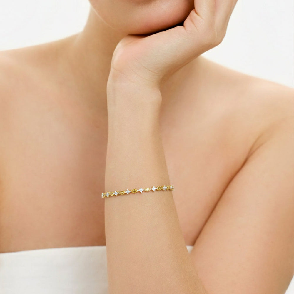 Golden Hour - Lab Diamond and Citrine Tennis Bracelet