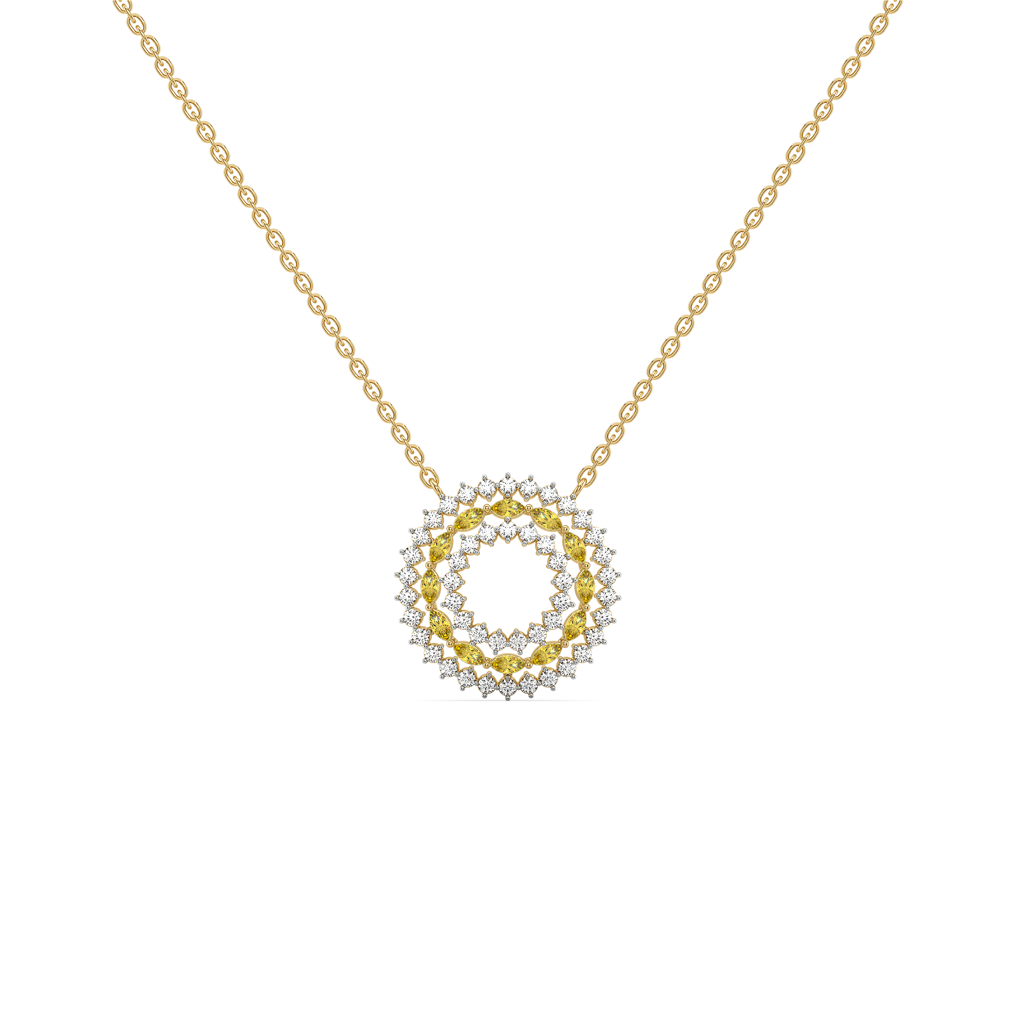 Golden Hour - Lab Diamond and Citrine Necklace Main image