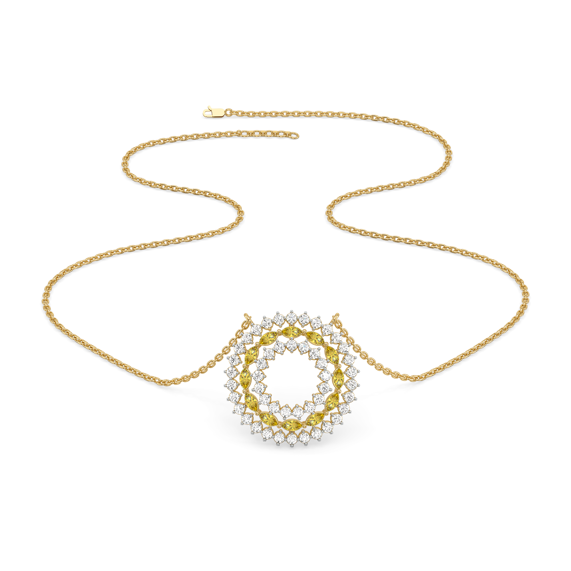 Golden Hour - Lab Diamond and Citrine Necklace