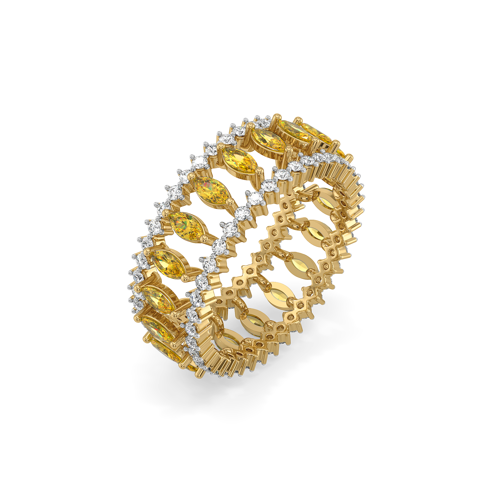 Golden Hour Eternity - Lab Diamond and Citrine Ring Main image