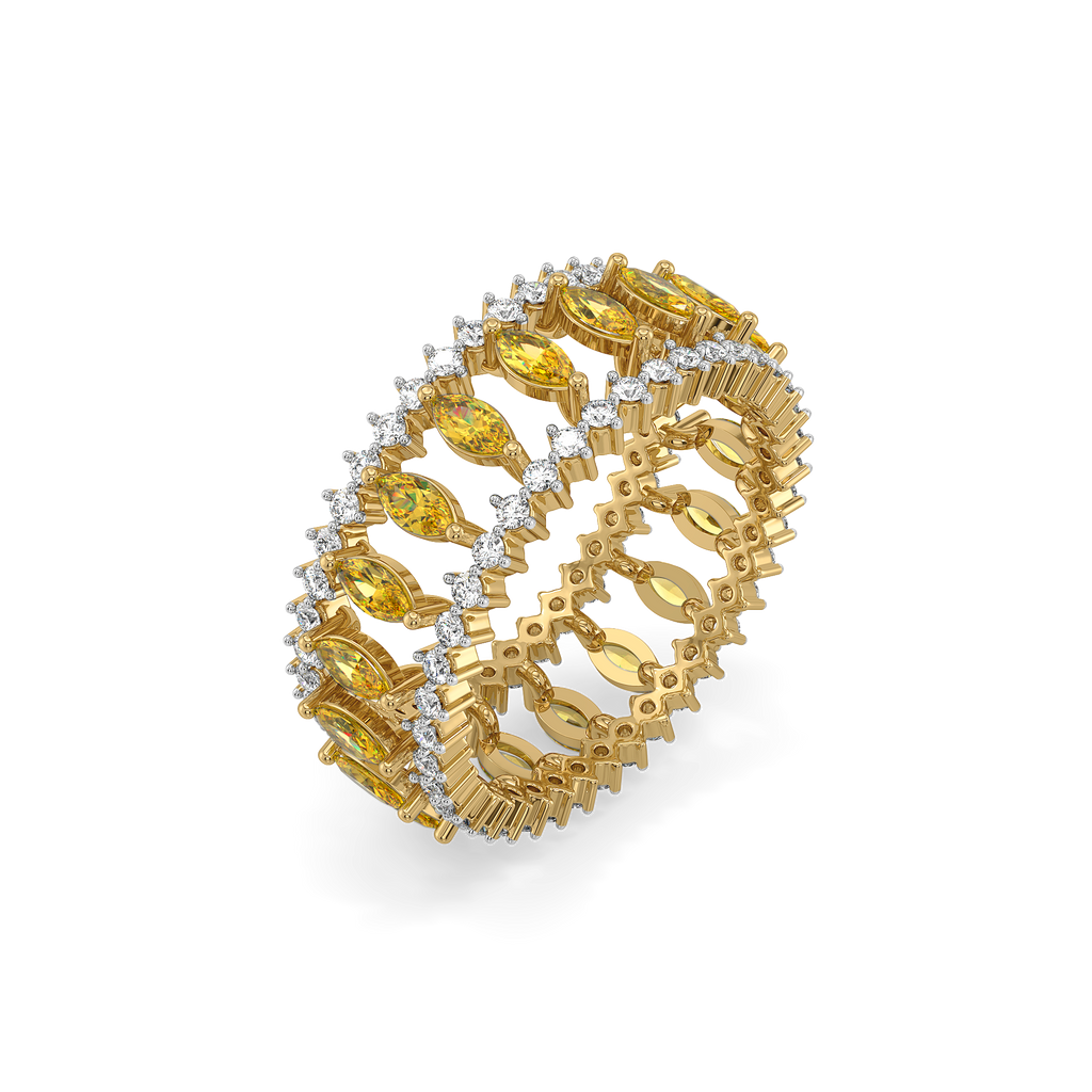 Golden Hour Eternity - Lab Diamond and Citrine Ring