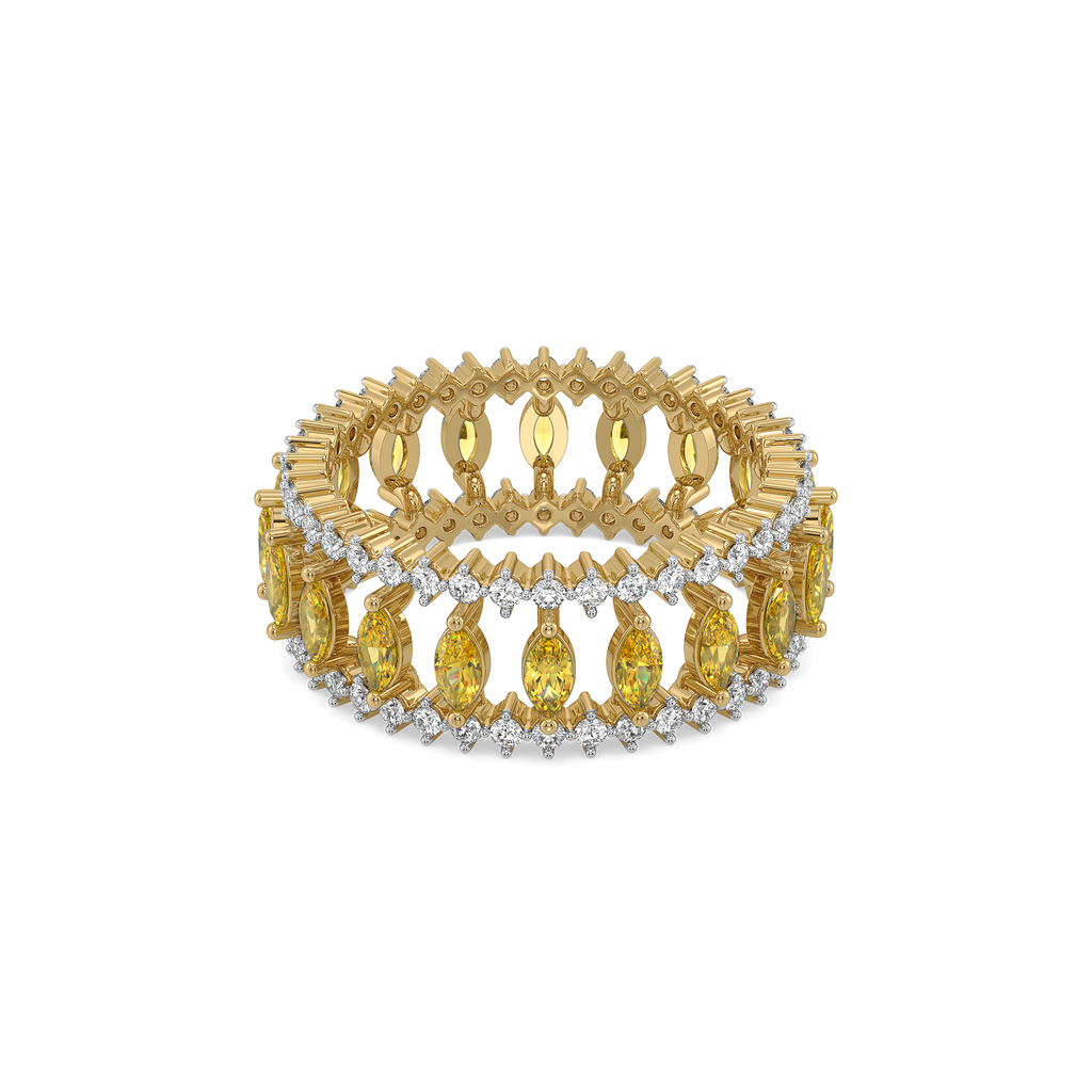 Golden Hour Eternity - Lab Diamond and Citrine Ring