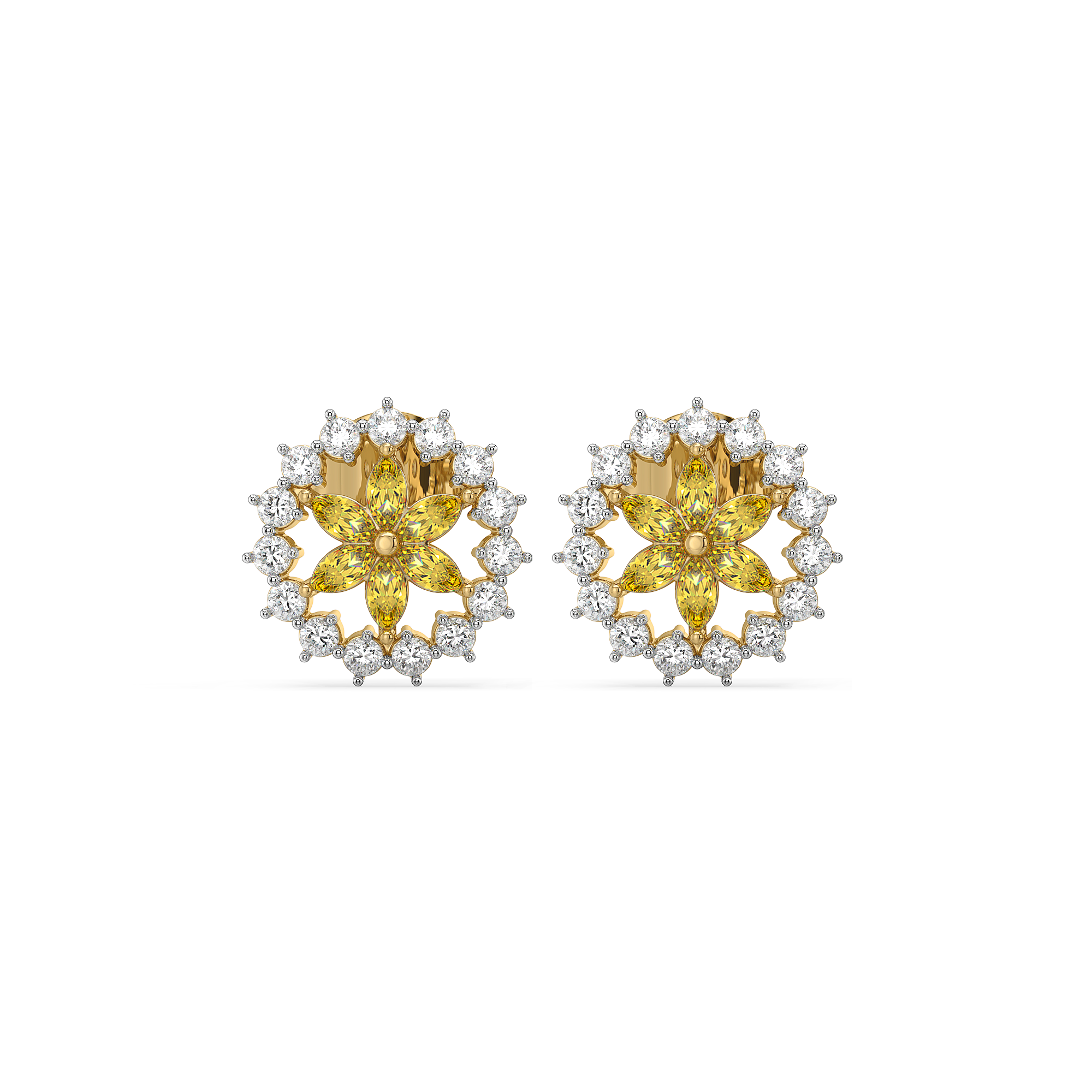 Golden Hour Studs - Lab Diamond and Citrine Earrings Secondary image